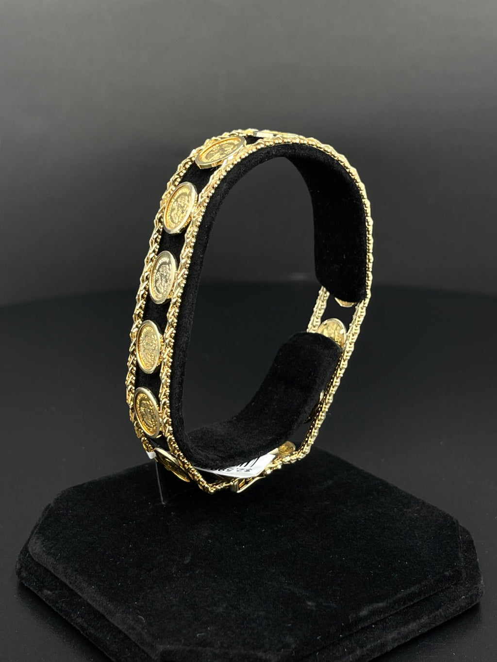 14K Gold Bola Mexican Dos  Pesos Coin Bracelet 
16.75mm
7 in