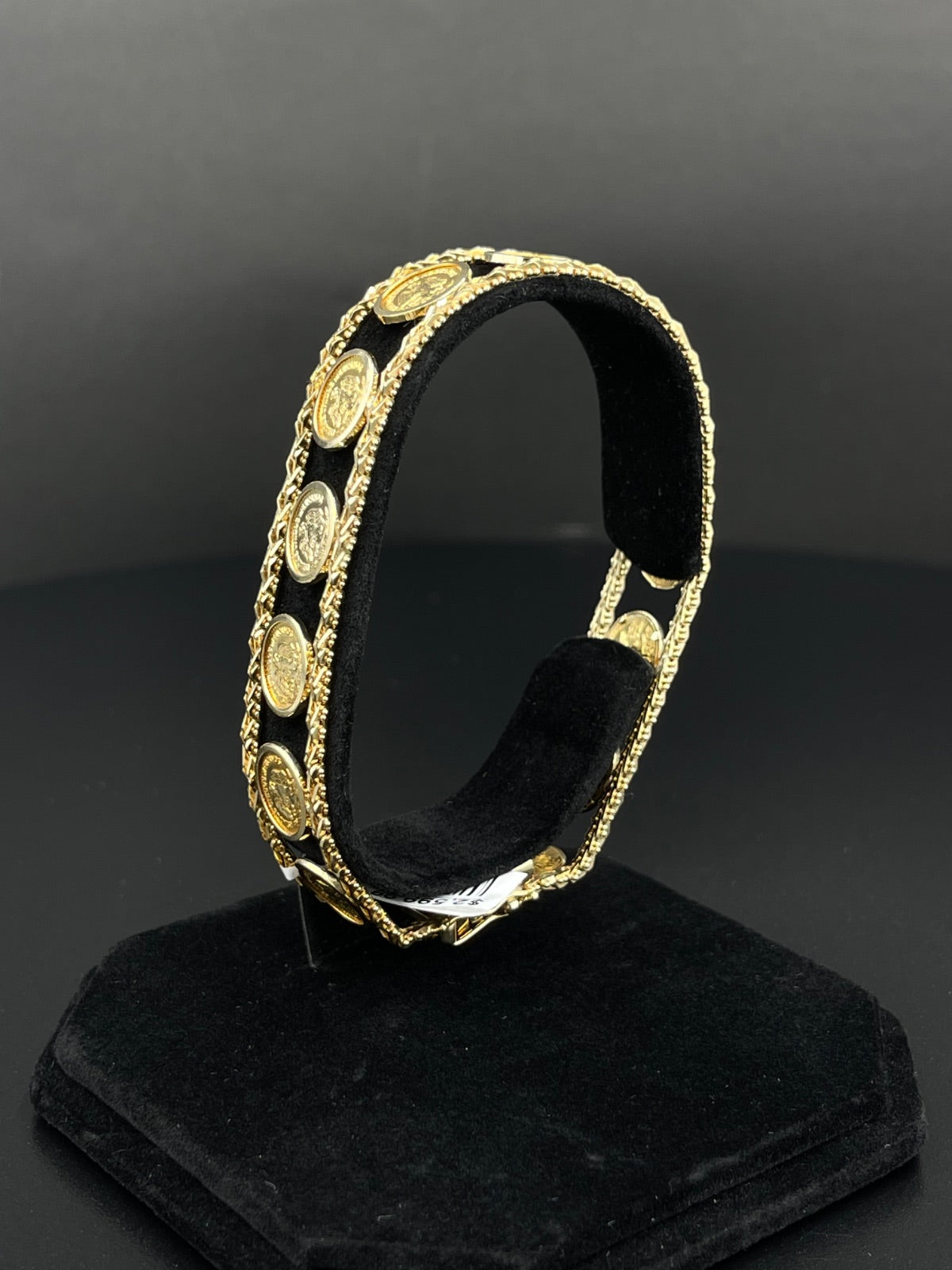 14K Gold Bola Mexican Dos  Pesos Coin Bracelet 
16.75mm
7 in