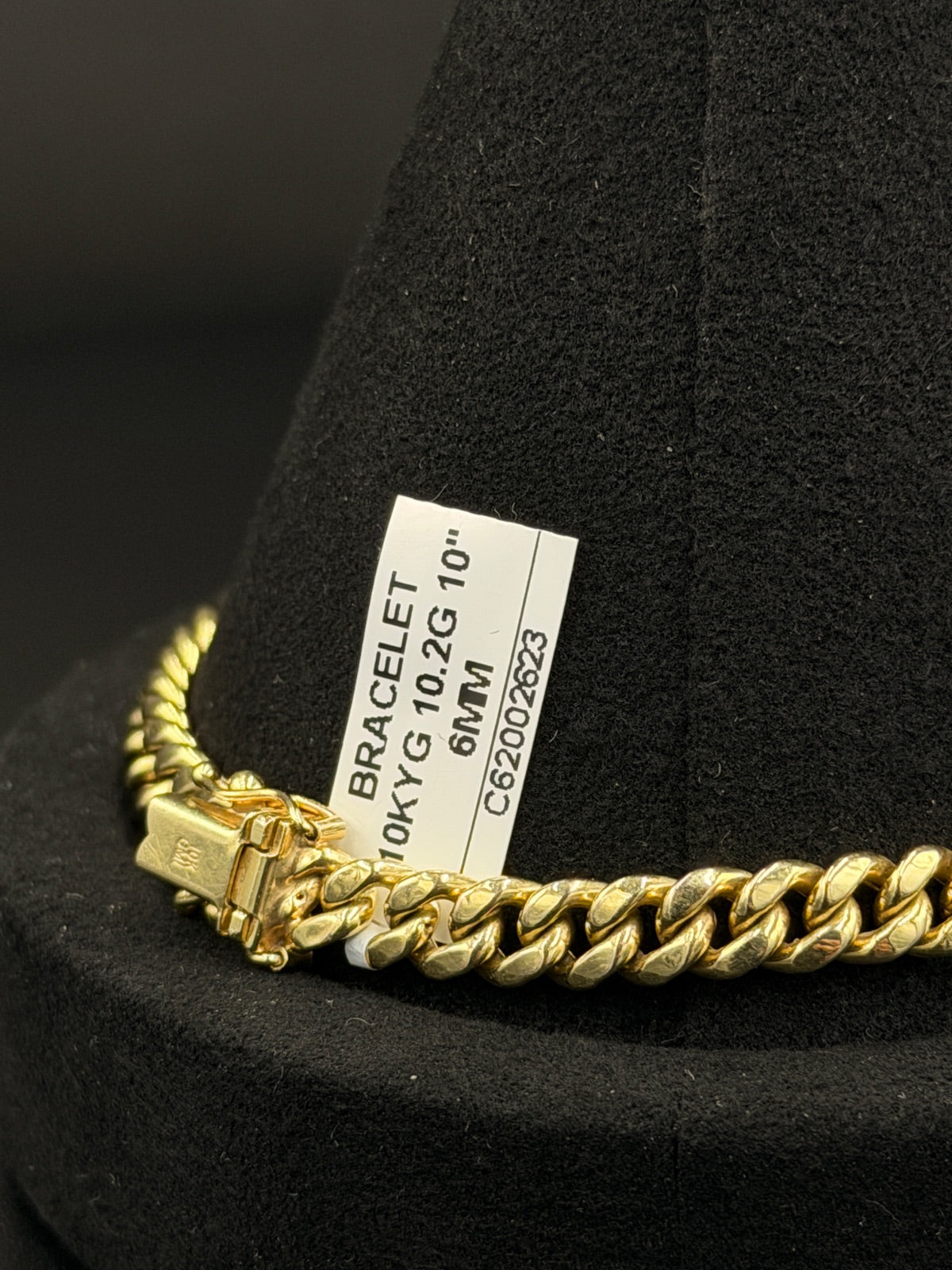 10K Gold Twisted Anklet 10 inches 6mm