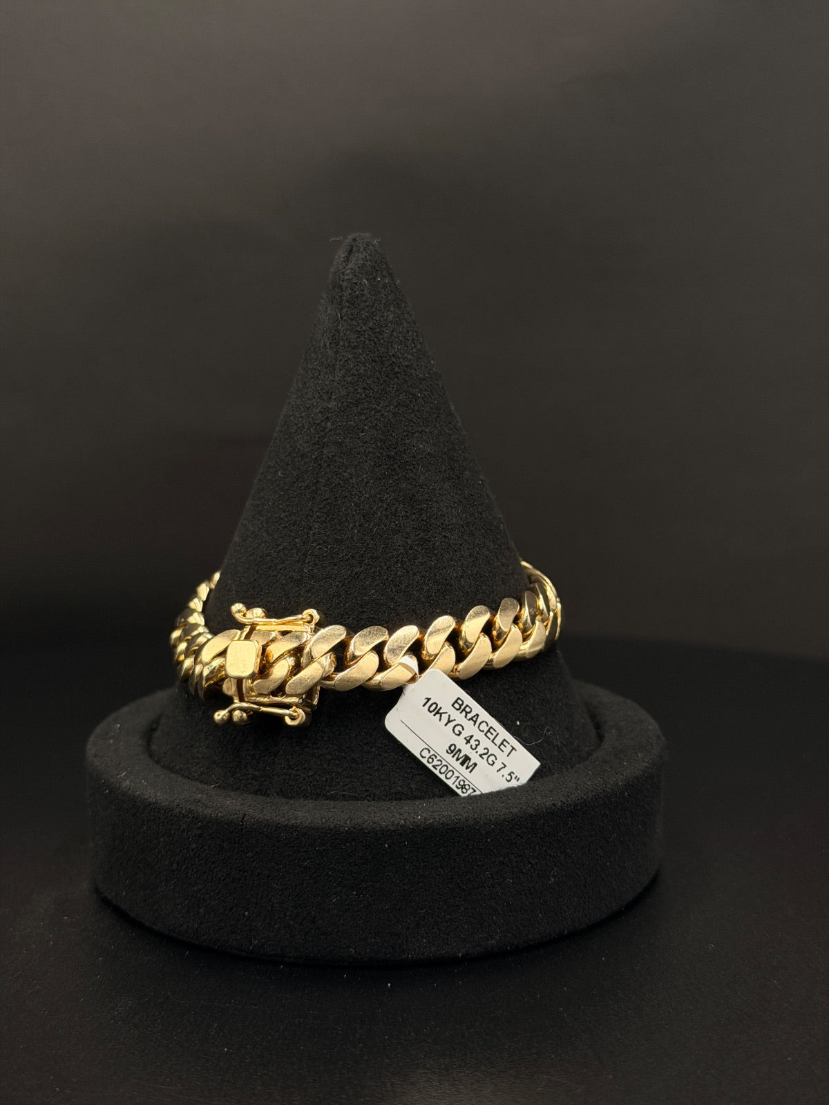 10K Gold Curb Bracelet 43.2g Pre-Owned for Sale