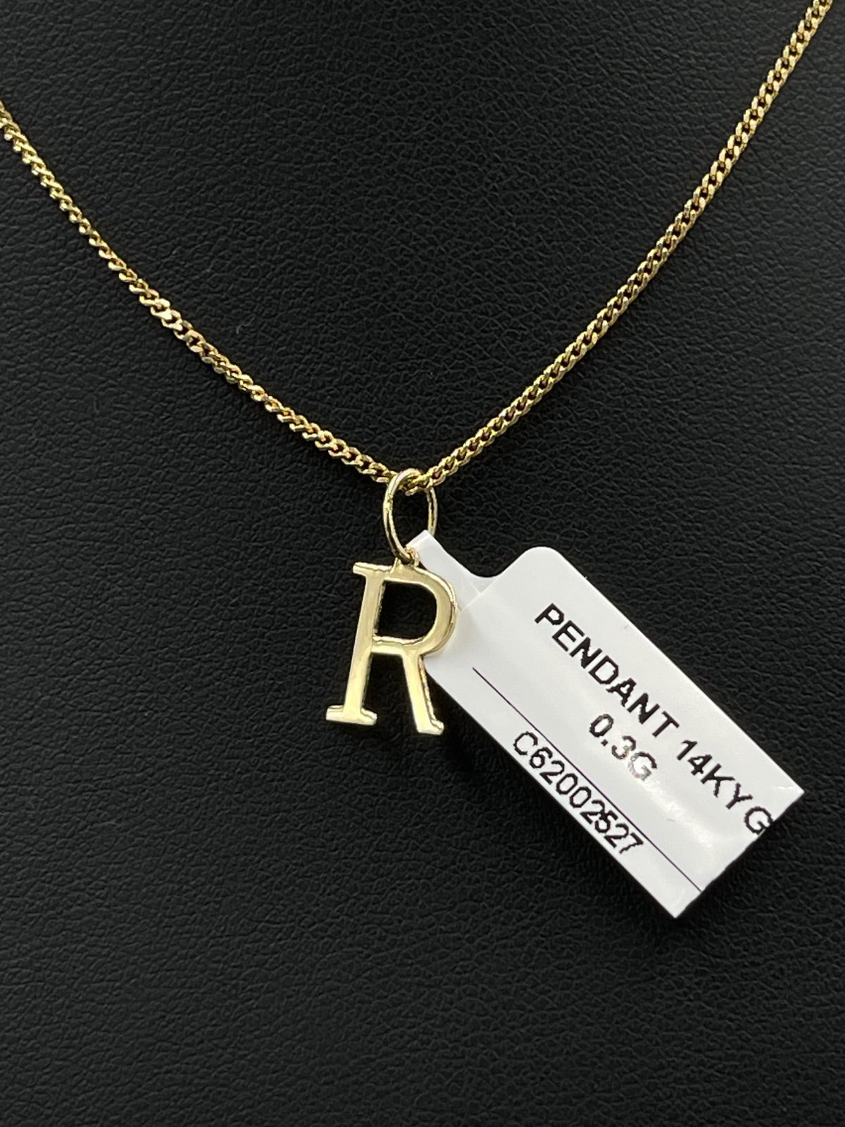 14K Gold Letter R Pendant 6.6mm