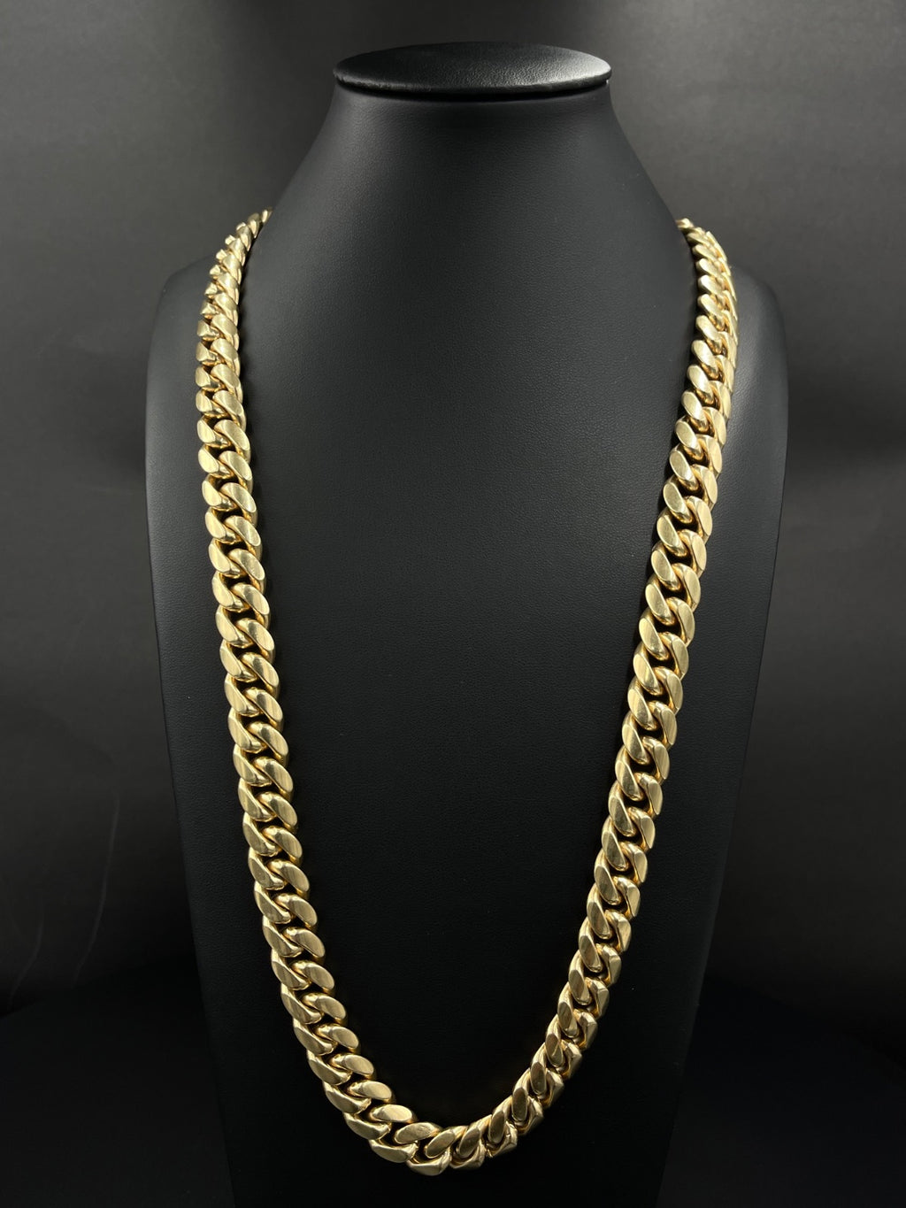 14K Gold Cuban Curb Chain Necklace for Sale