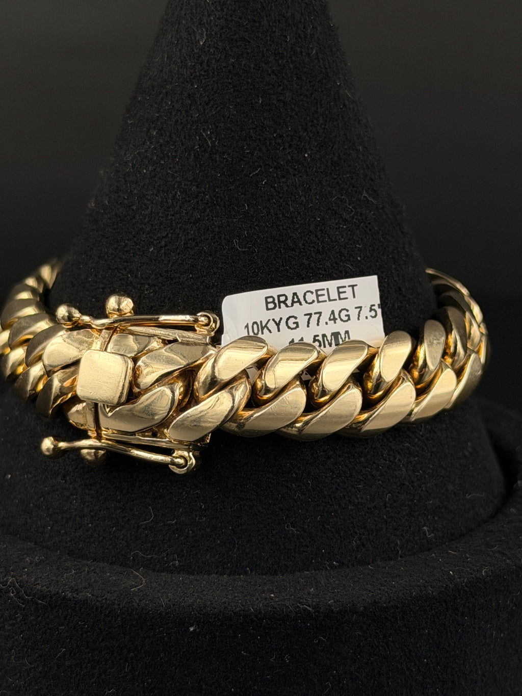 10K Gold Twisted Bracelet 7.5in 77.4g