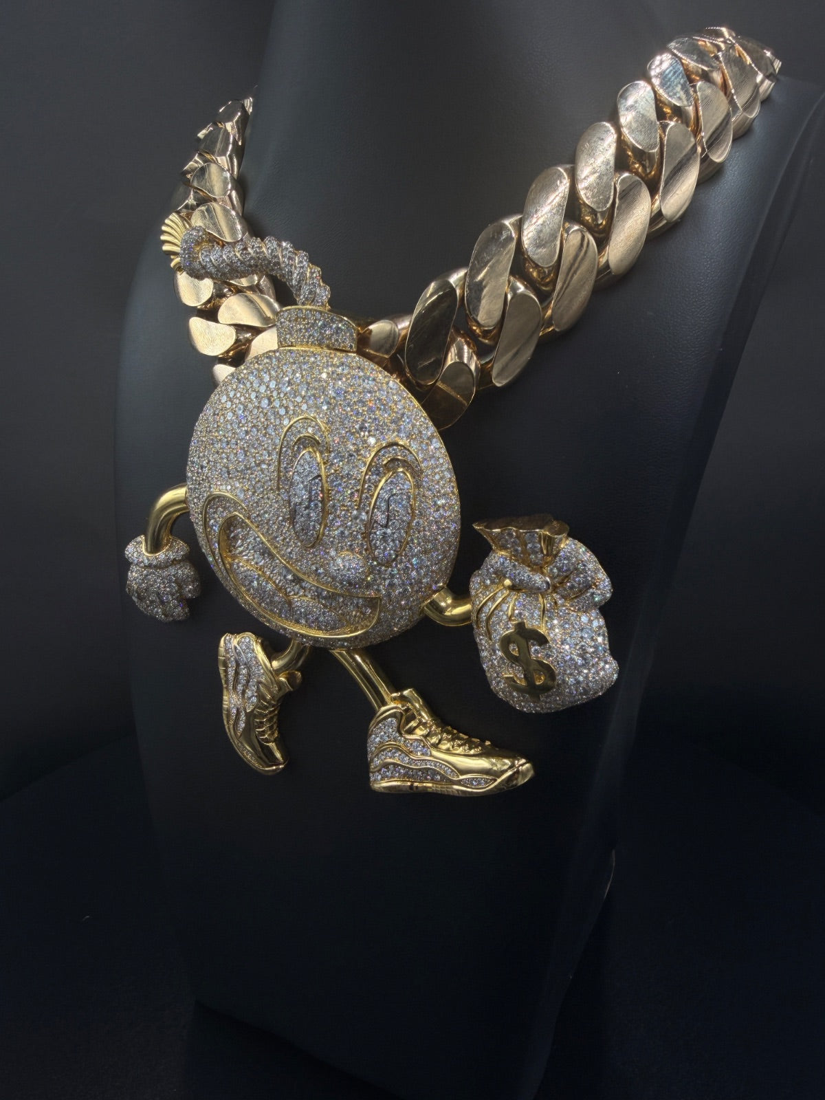 10K Gold Bomber Pendant 157g Large