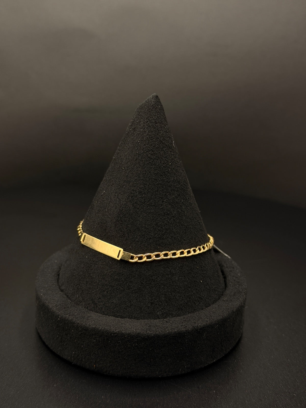 14K Yellow Gold Curb Link ID Bracelet 2.1 Grams — photo 2