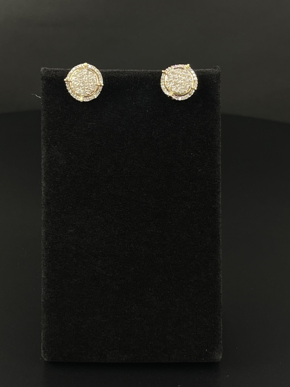 10K Gold Diamond Stud Earrings 12.67mm