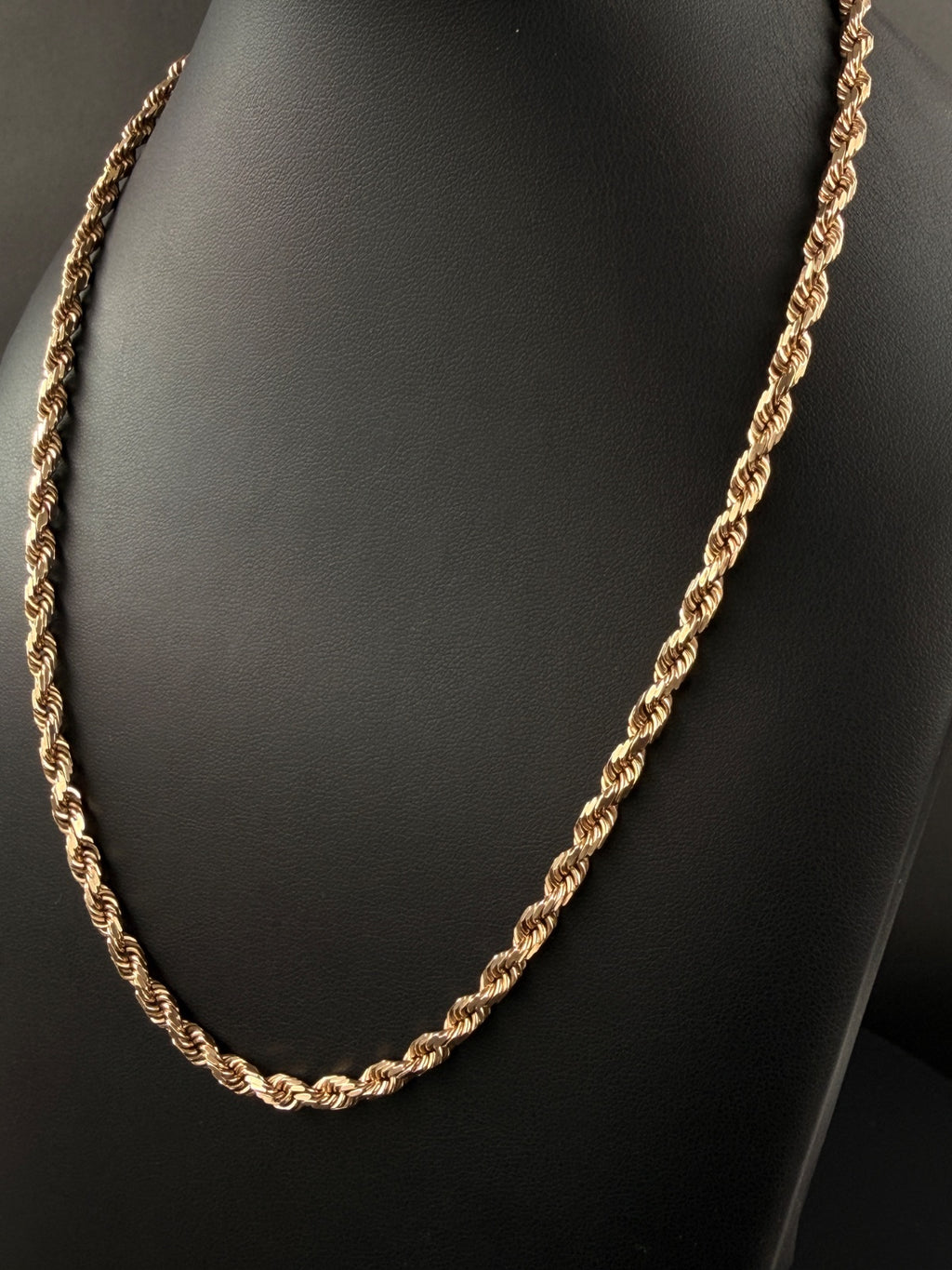 10K Gold Rope Chain Necklace 19 in 4.5mm