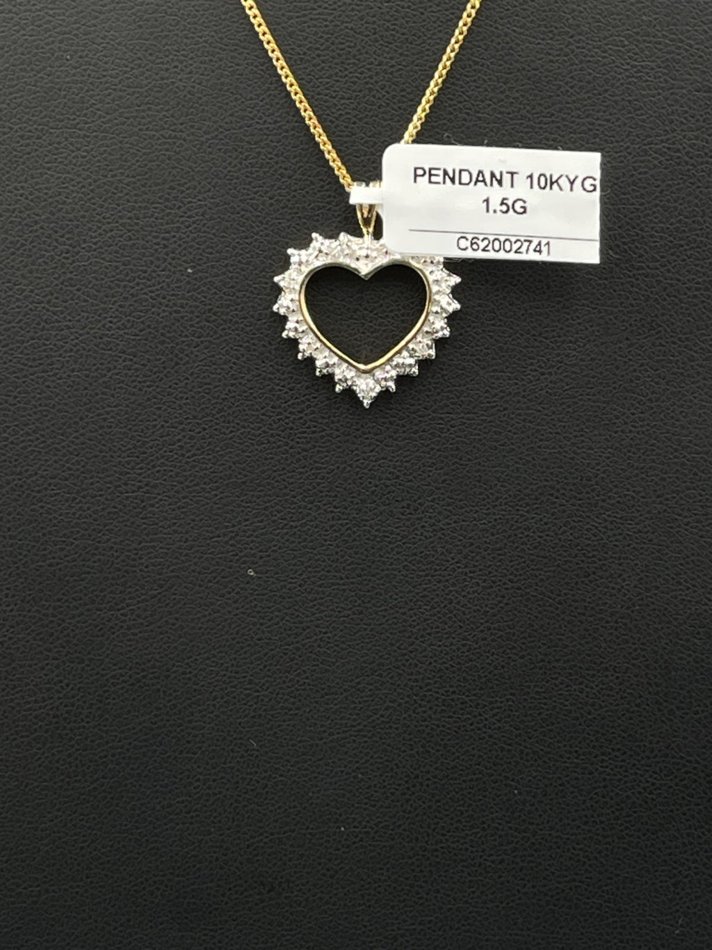 10K Gold Heart Pendant with Halo