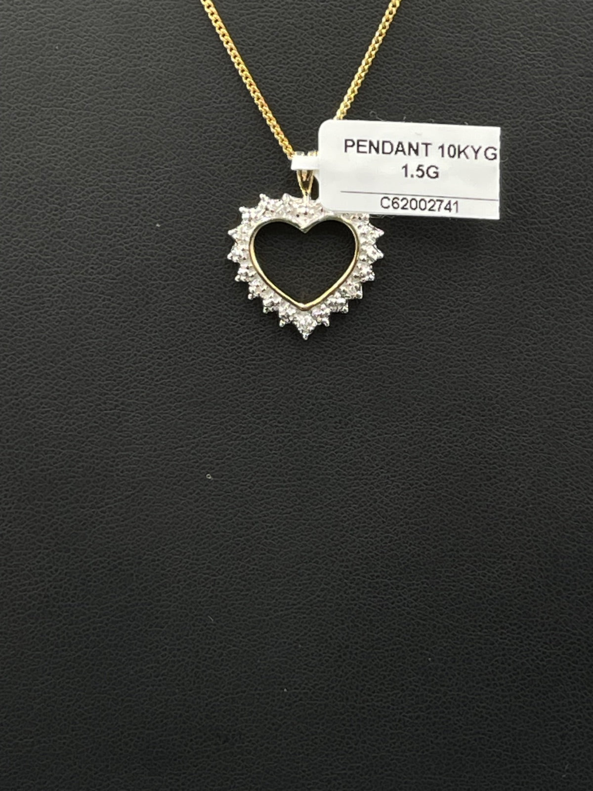 10K Gold Heart Pendant with Halo