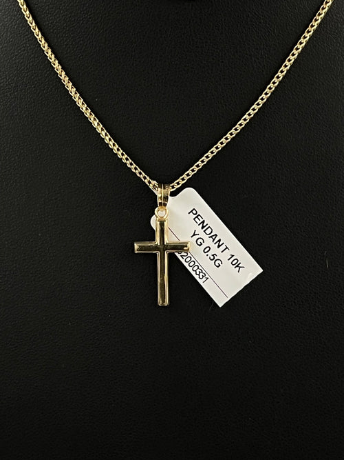 10K Gold Cross Pendant Necklace 11.12mm — photo 2