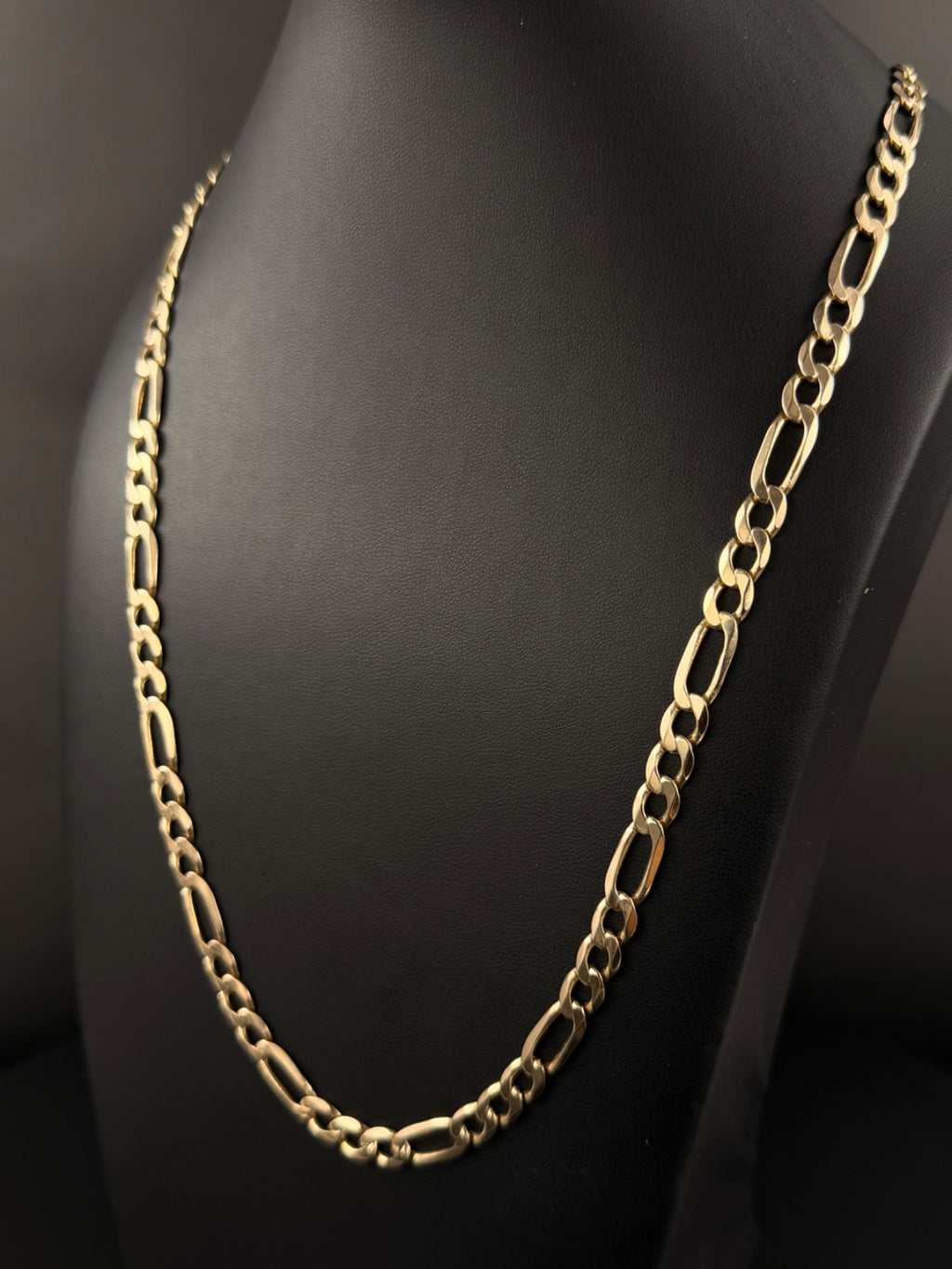 14K Gold Figaro Chain Necklace 25in 6.5mm