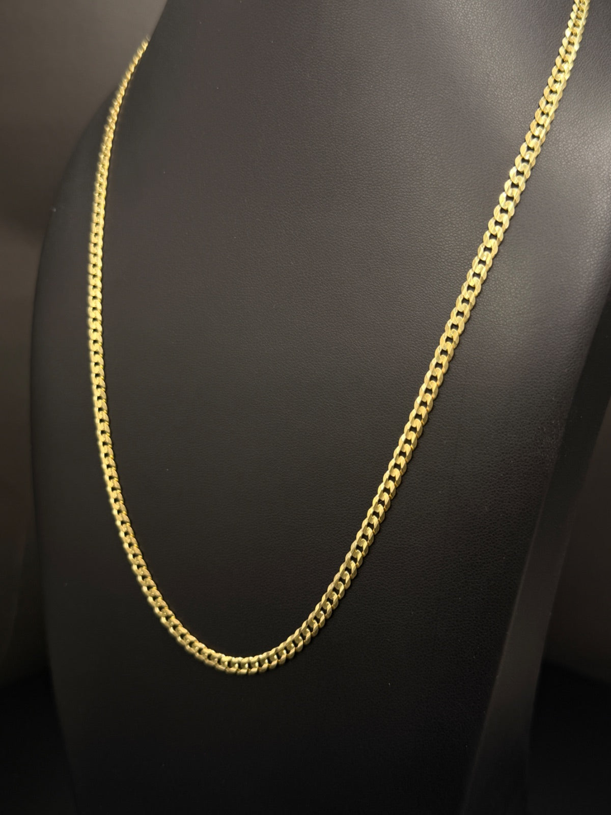 14K Gold Curb Chain Necklace 22 Inch 4mm