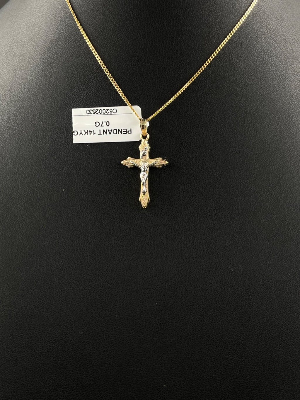 14K Gold Crucifix Pendant 1 inch