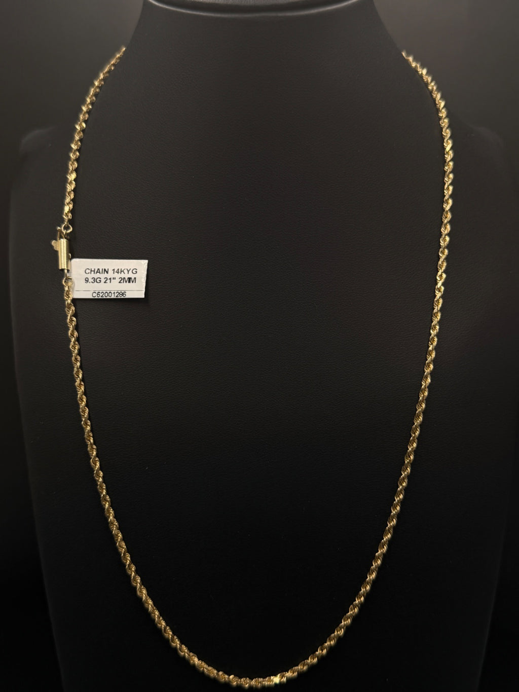 14K Gold Rope Chain 21" Pre-Owned for Sale