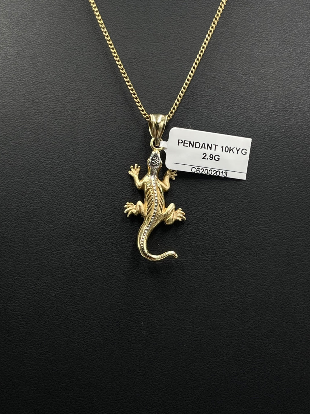 10K Yellow Gold Lizard Pendant 2.9 Grams 1.2 Inches