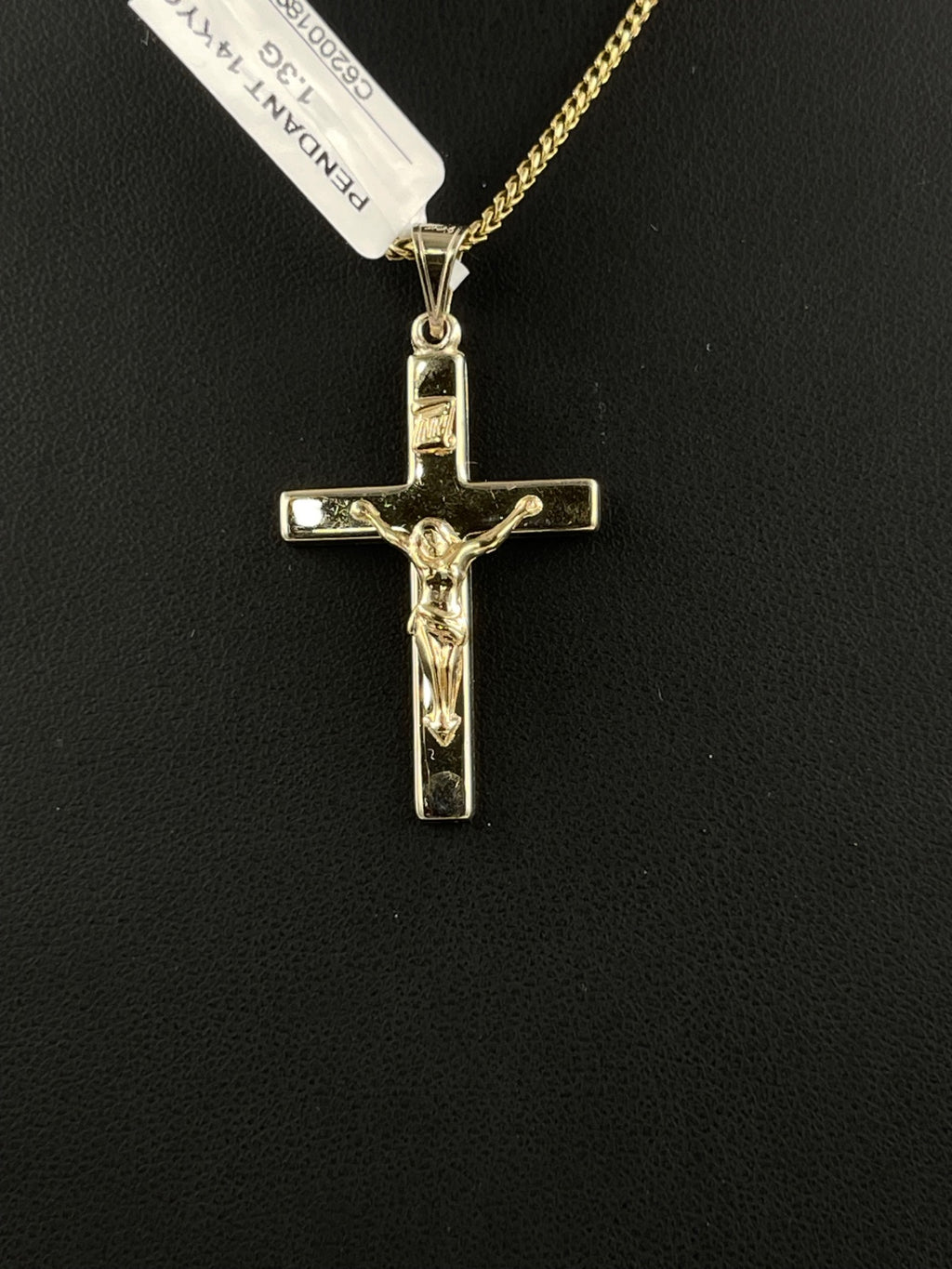 14K Yellow Gold Crucifix Pendant 1.3 Grams 20.91mm