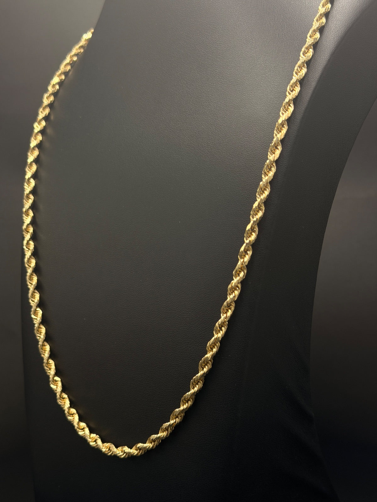 14K Gold Rope Chain Necklace 26 in