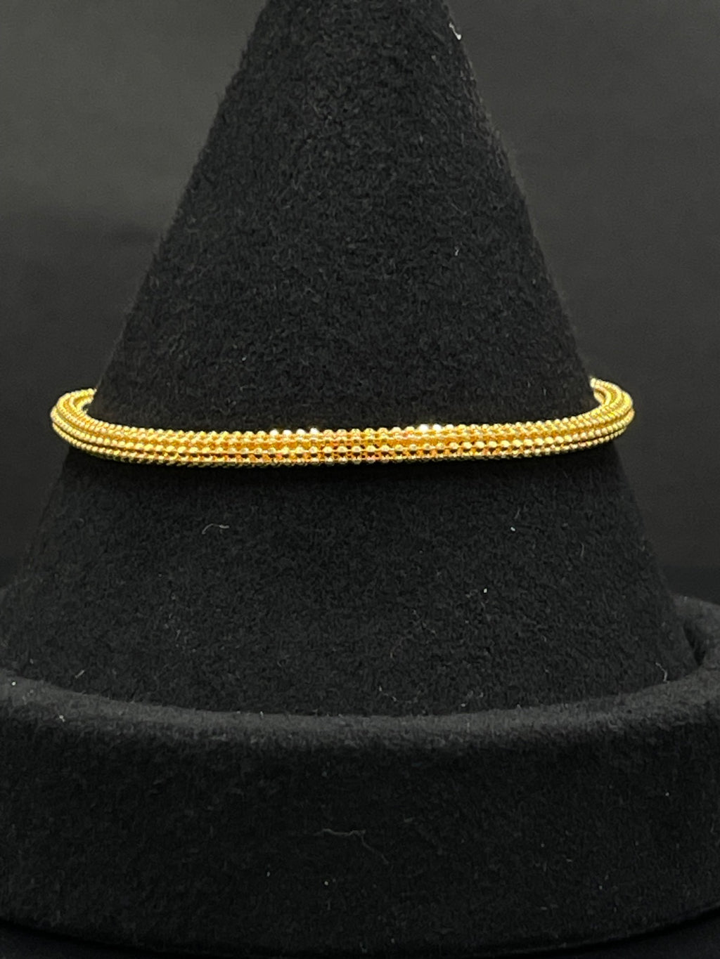 22K Gold Beaded Rope Bracelet 7" 3.25mm 7.5g — photo 2