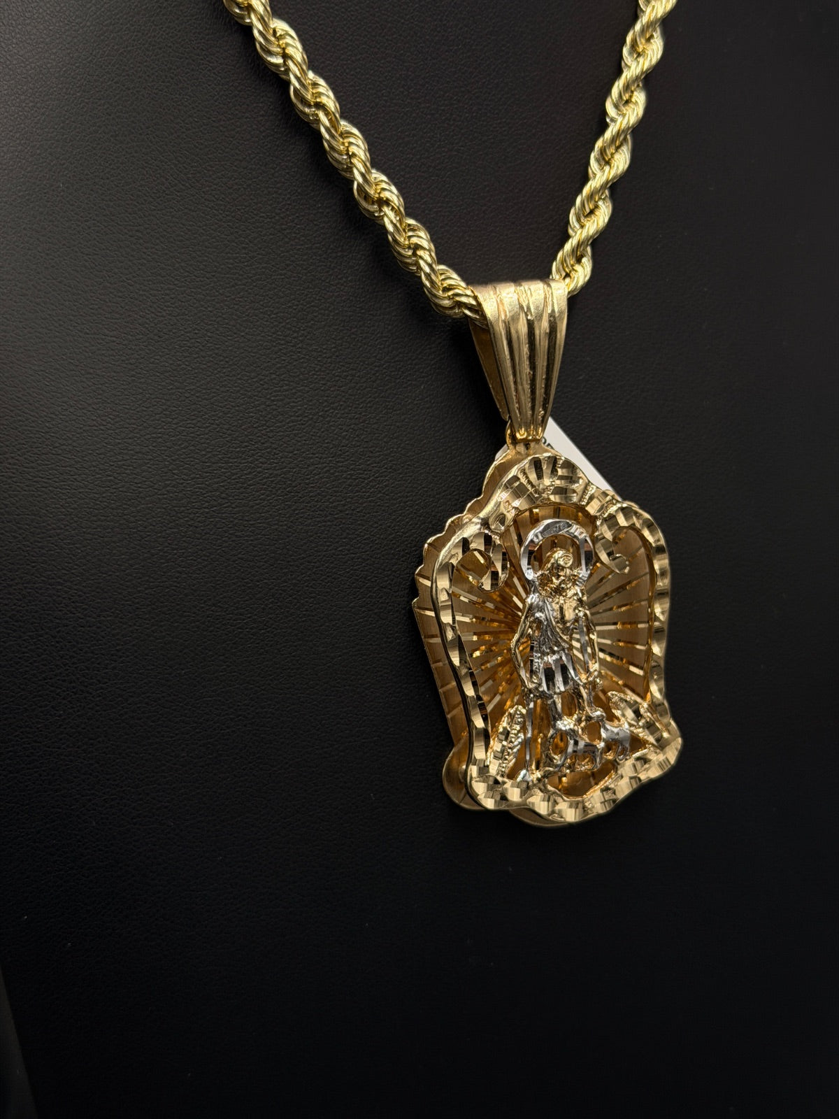 10K Gold Saint Lazarus Pendant Medium