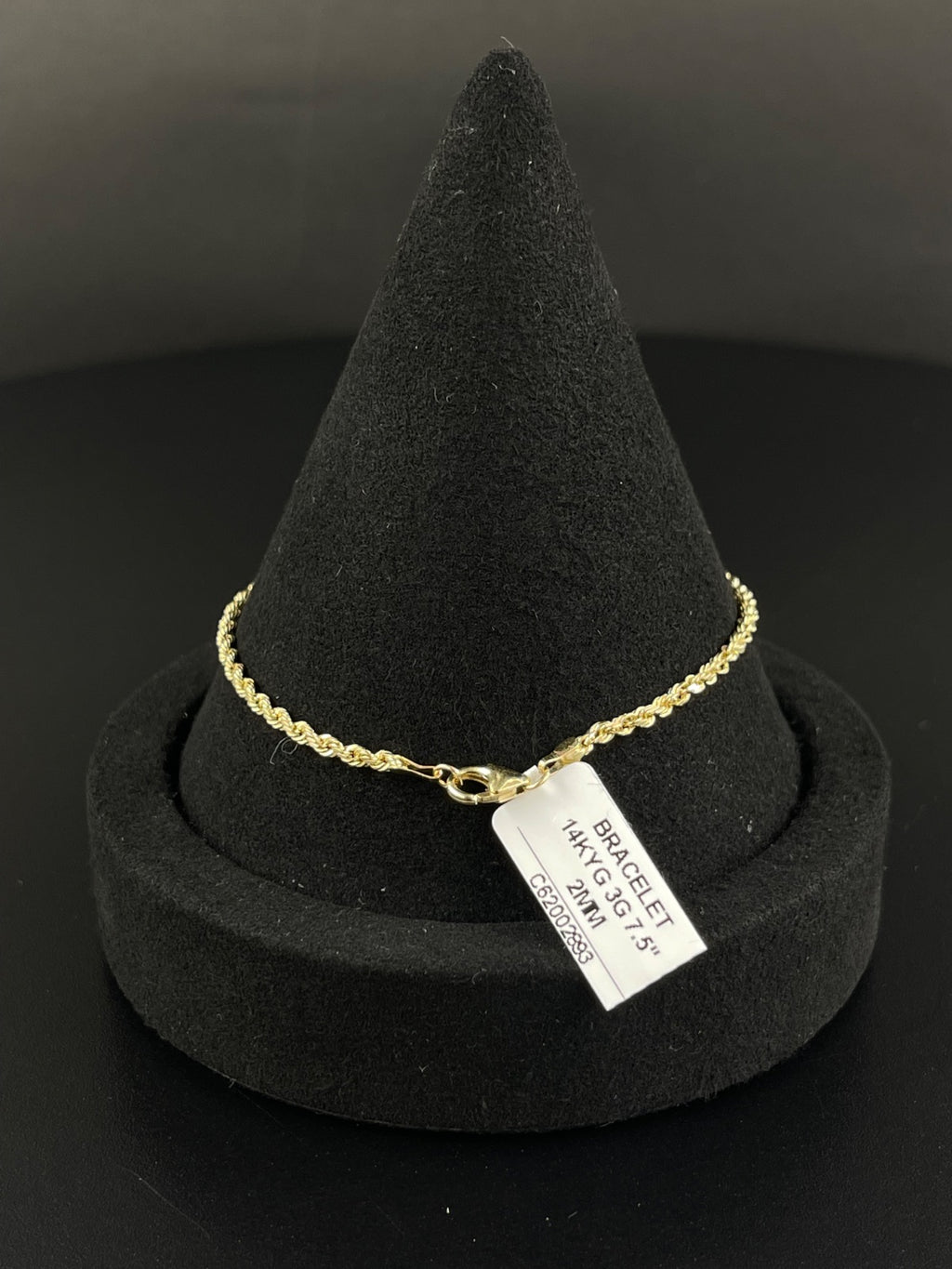 14K Gold Rope Bracelet – 3g, 2mm | DD Pawn Loans