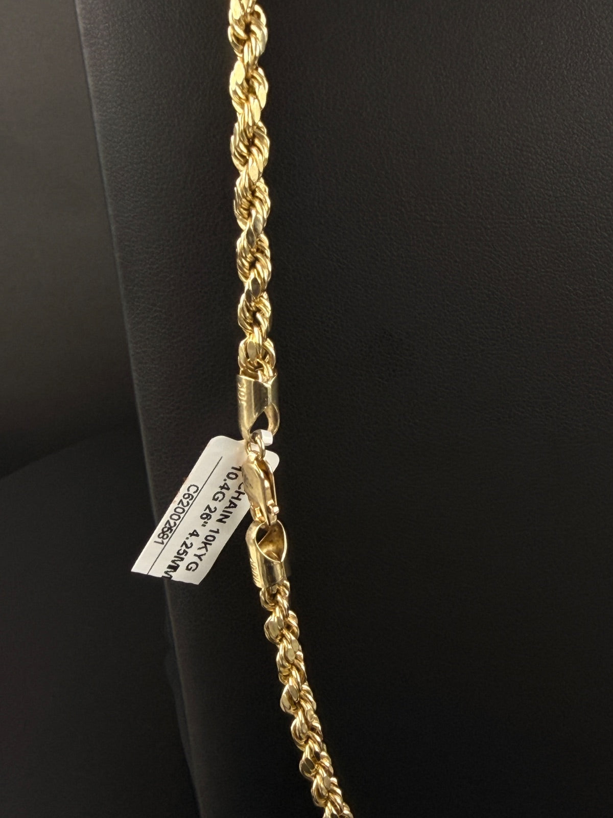 10K Gold Rope Chain 26 inch - Pre-owned for Sale