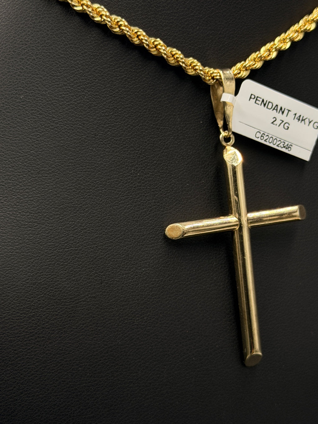 14K Gold Cross Pendant 2.7g