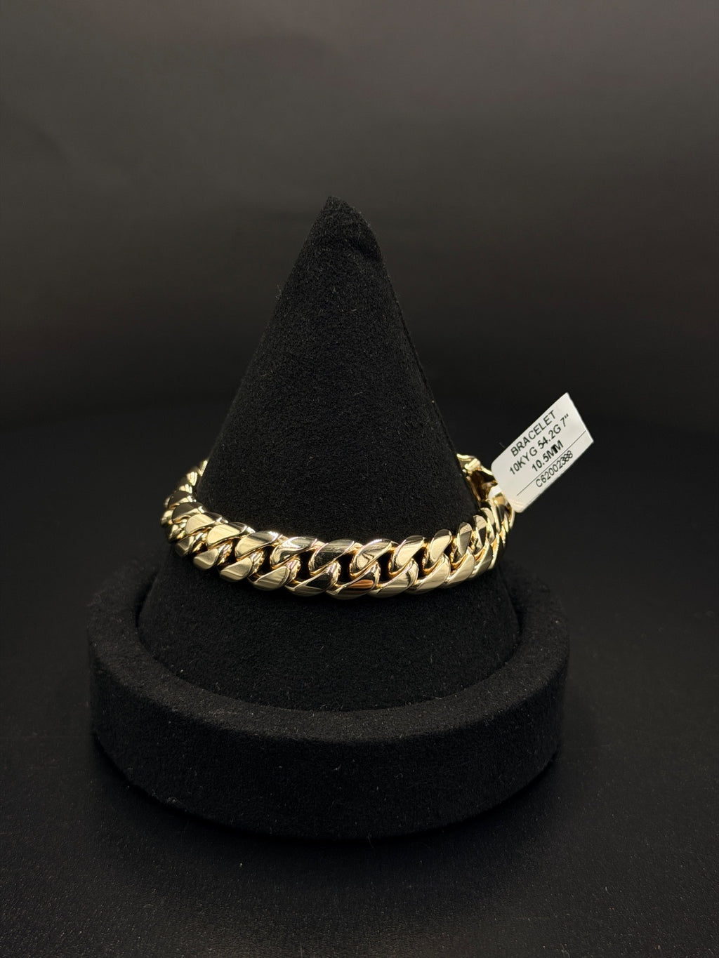 10K Gold Curb Link Bracelet 7 in 10.5mm