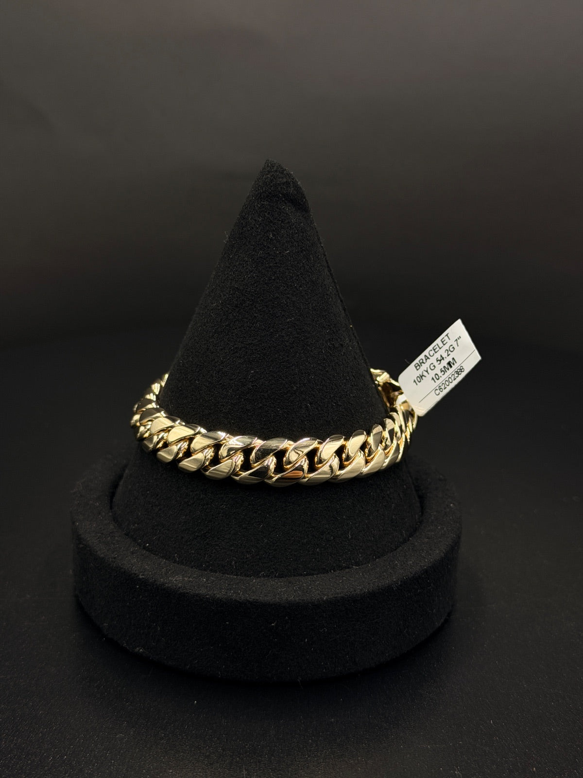 10K Gold Curb Link Bracelet 7 in 10.5mm
