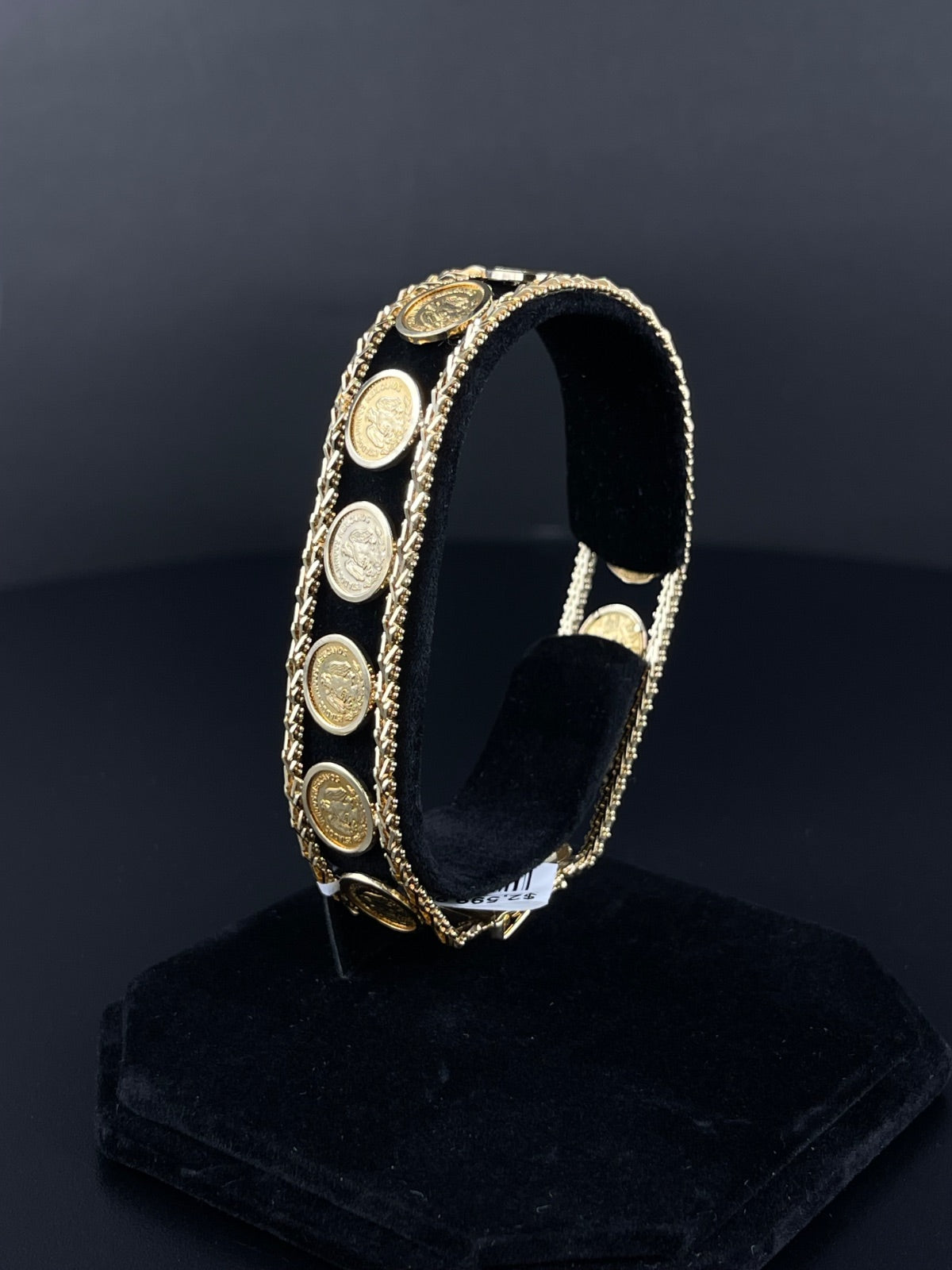 14K Gold Bola Mexican Dos  Pesos Coin Bracelet 
16.75mm
7 in