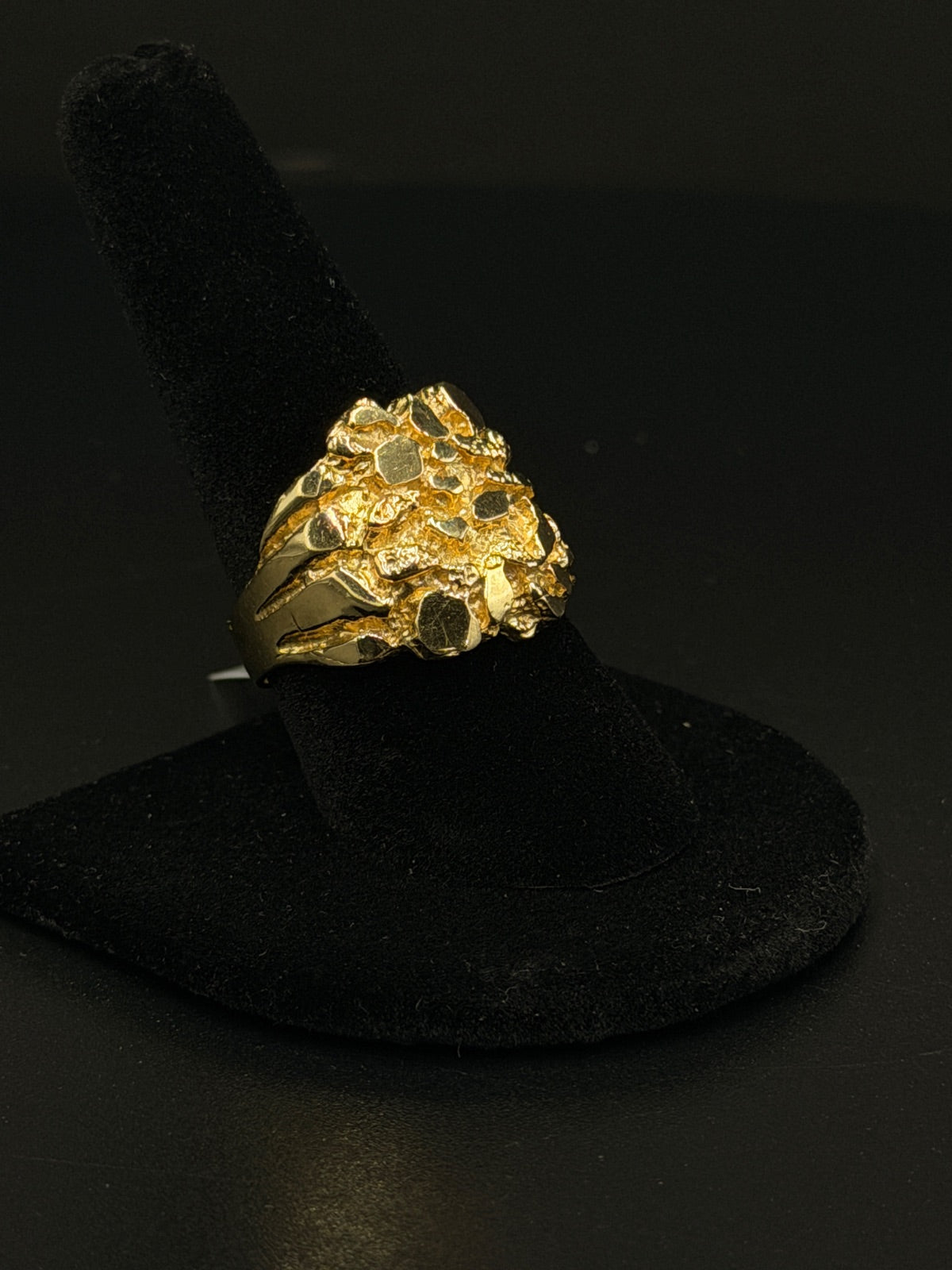 14K Gold Nugget Ring Size 10 8.1g