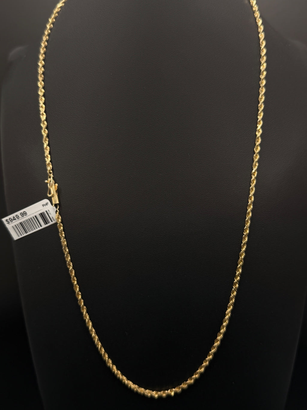 14K Gold Rope Chain 21" Pre-Owned for Sale