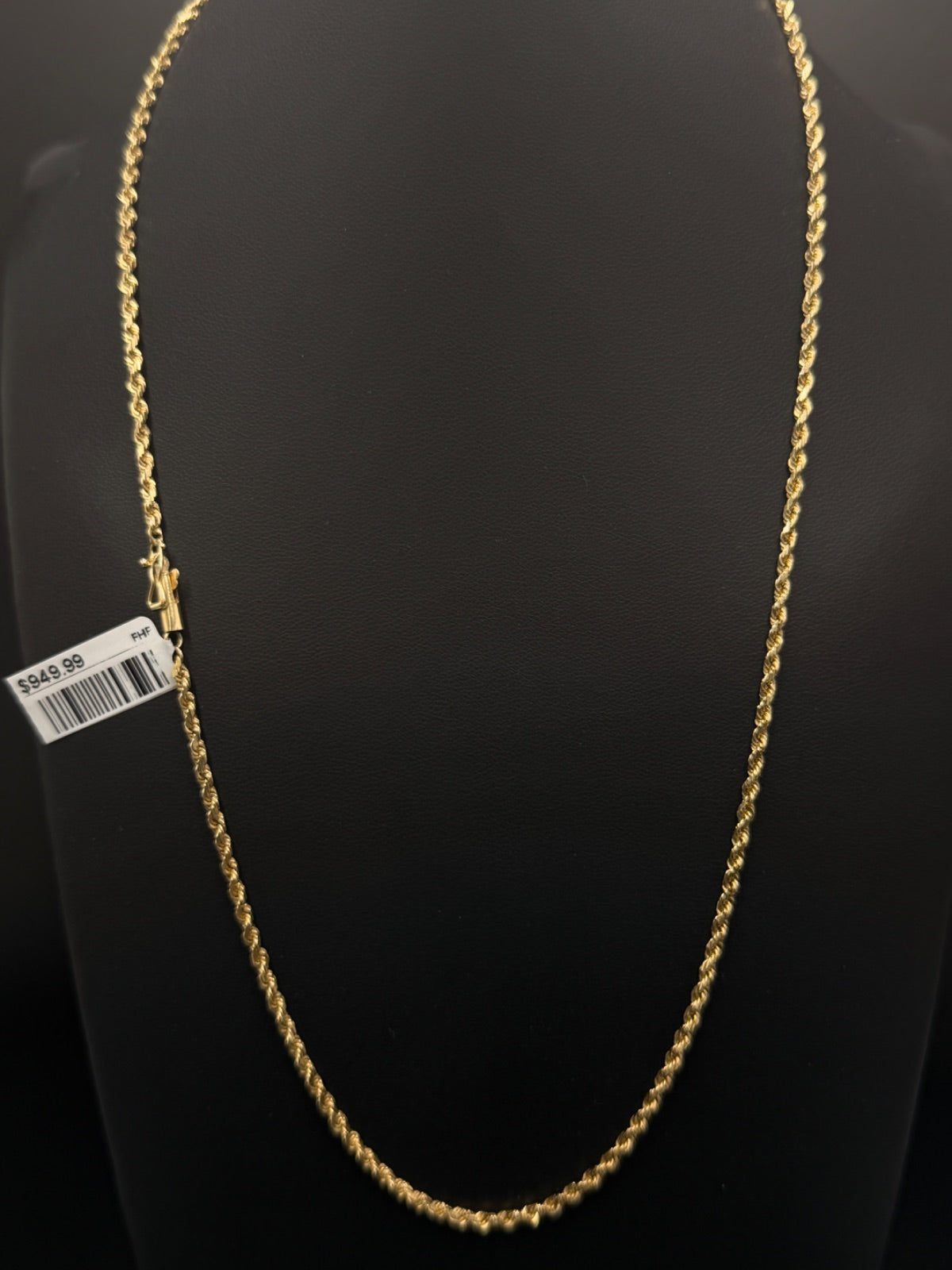 14K Gold Rope Chain 21" Pre-Owned for Sale