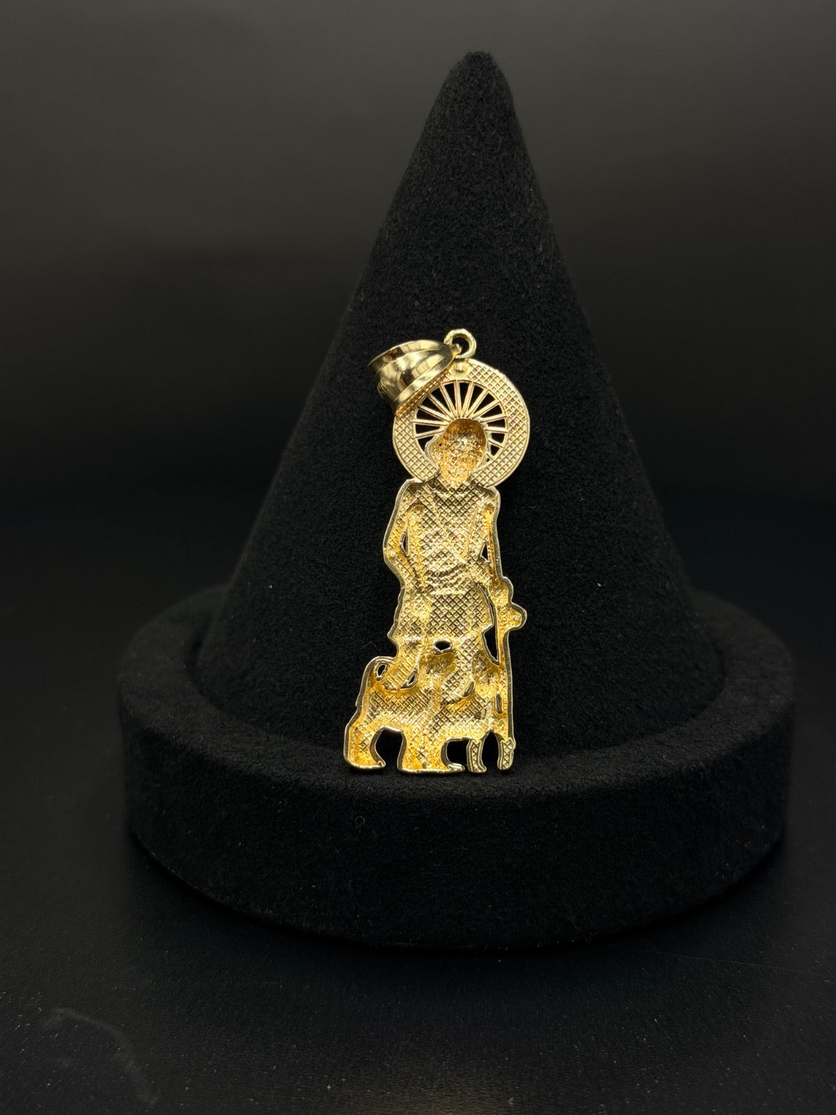 14K Gold Saint Lazarus Pendant 5.7g