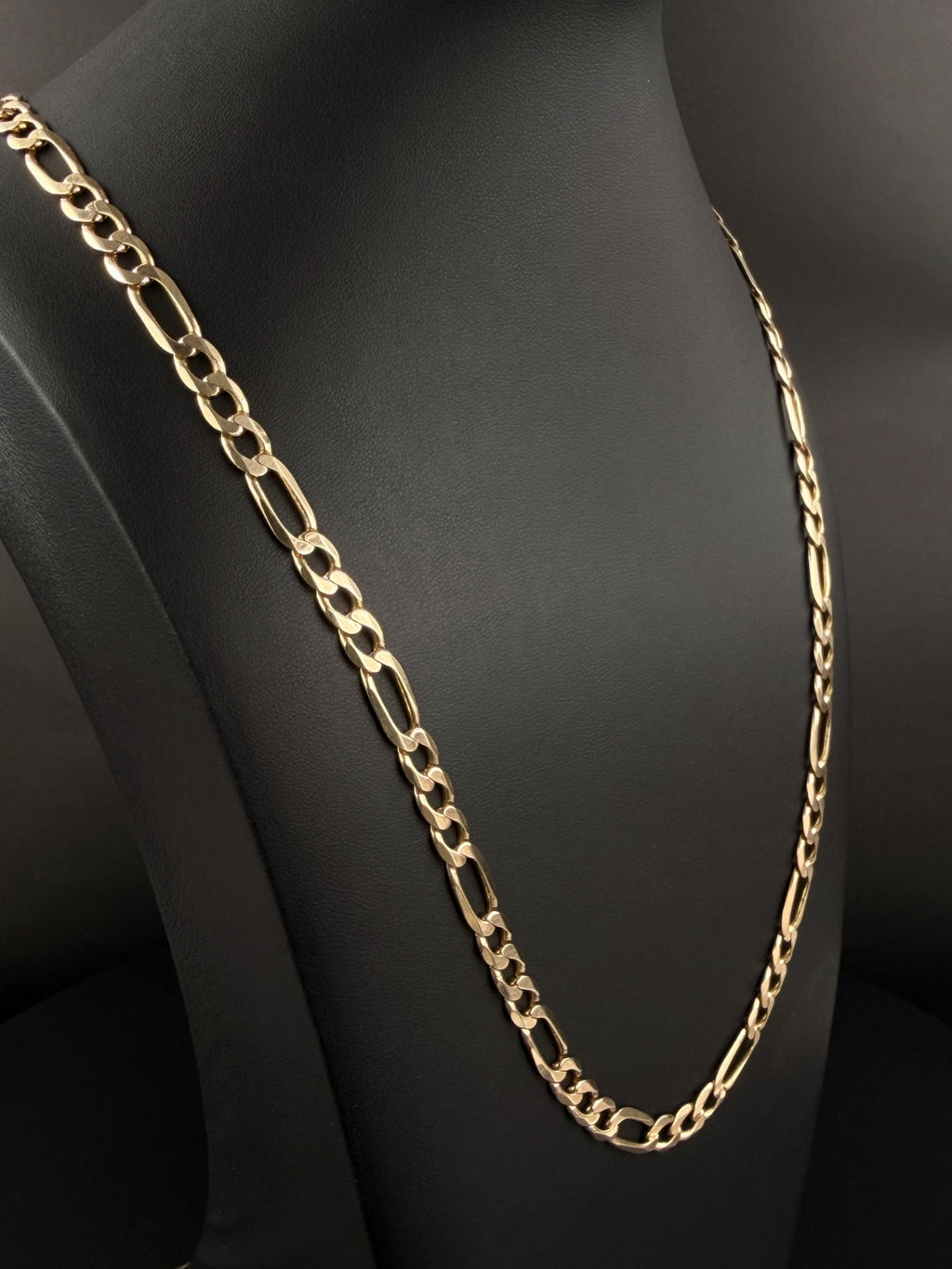 14K Gold Figaro Chain Necklace 25in 6.5mm
