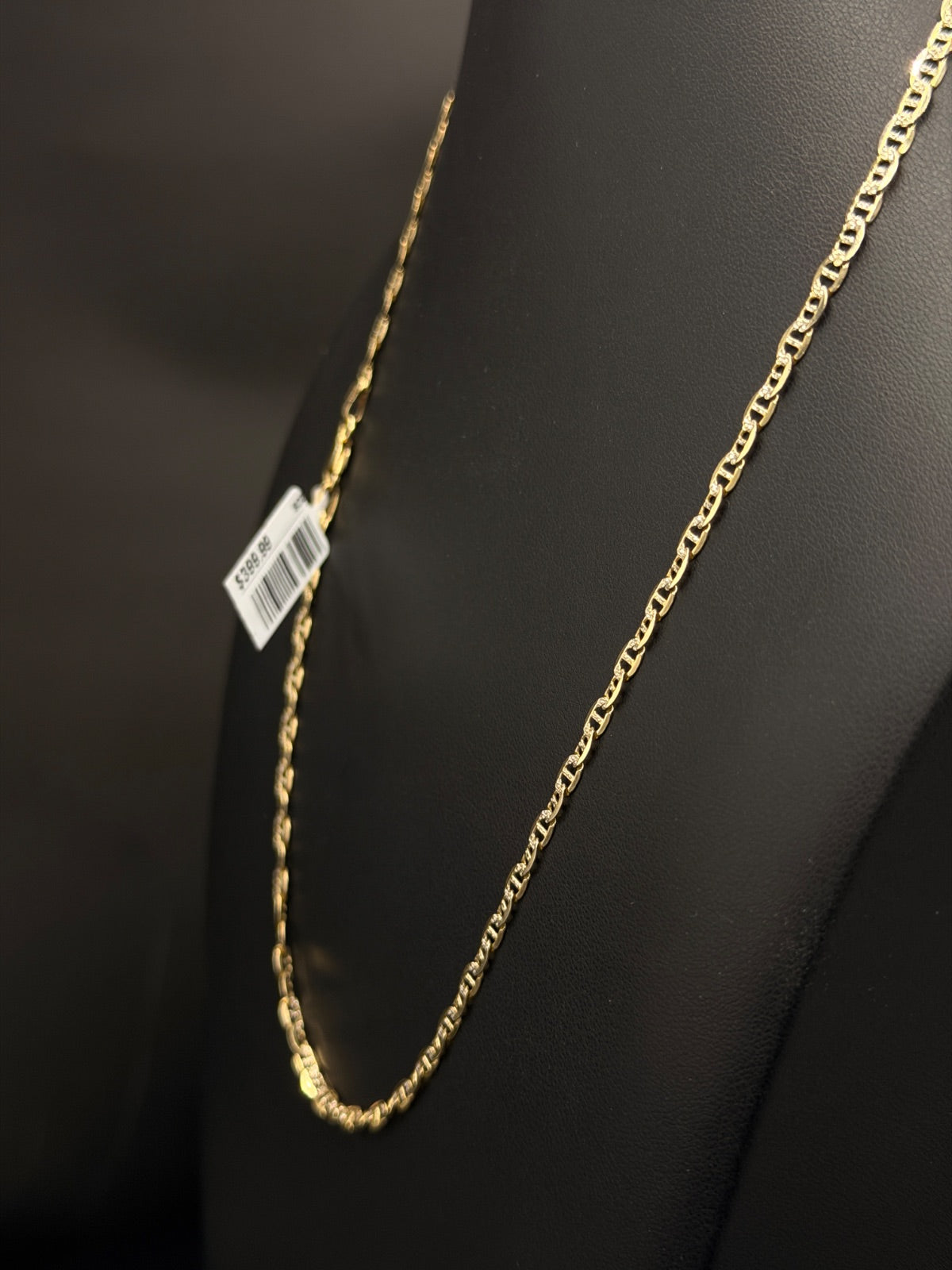10K Gold Mariner Link Chain Necklace 19 in