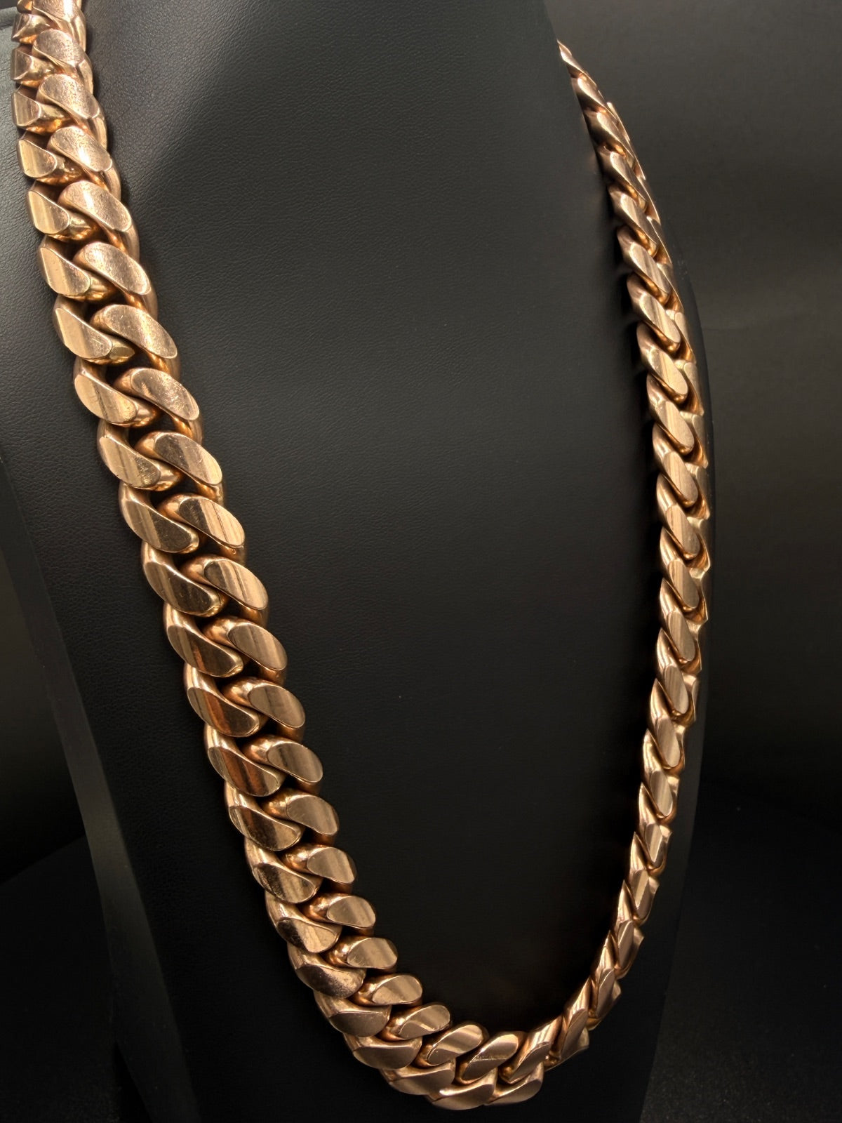 10K Rose Gold Curb Chain Necklace 24 in