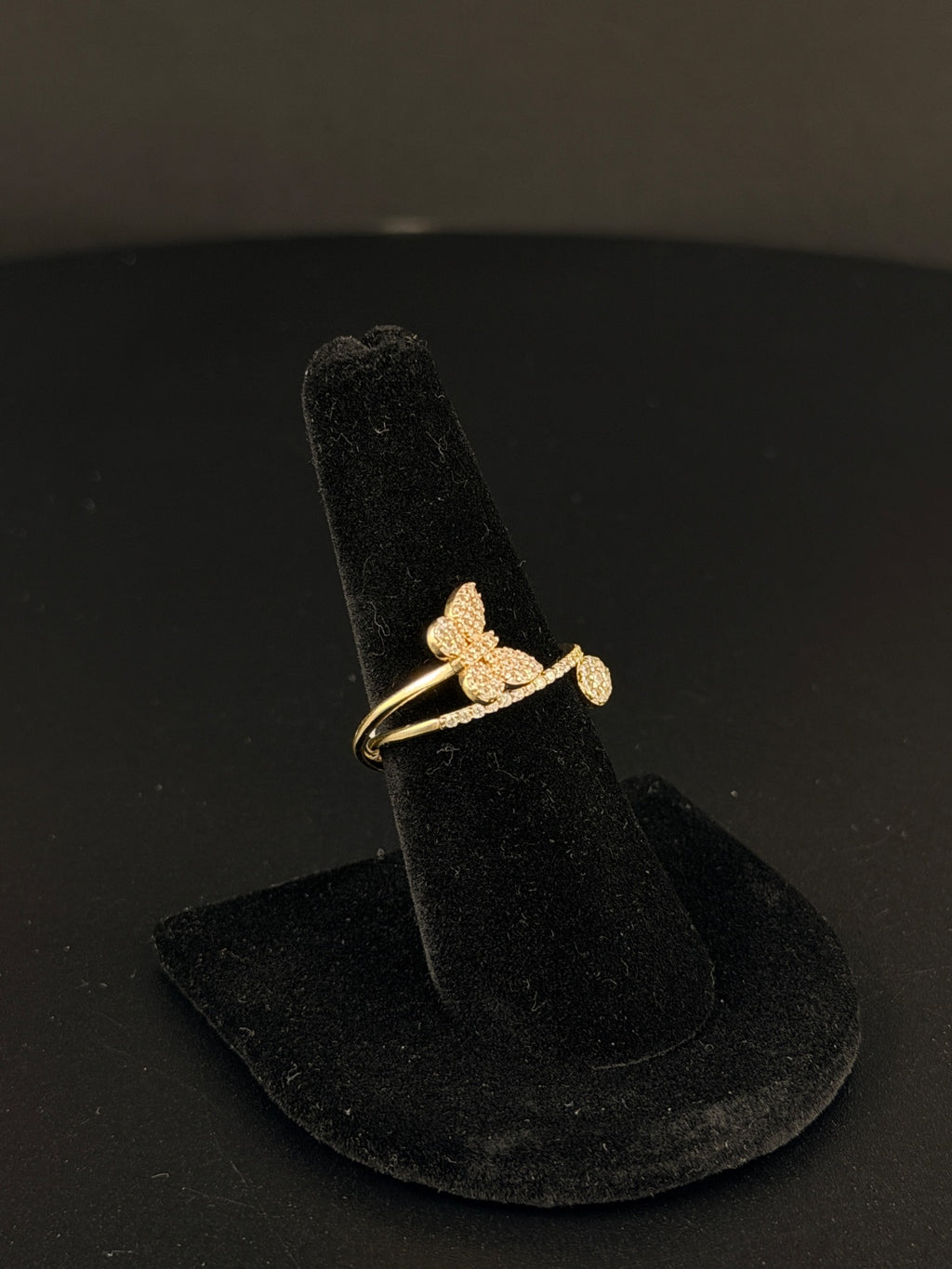 14K Gold Butterfly Ring Size 8 Pre-Owned