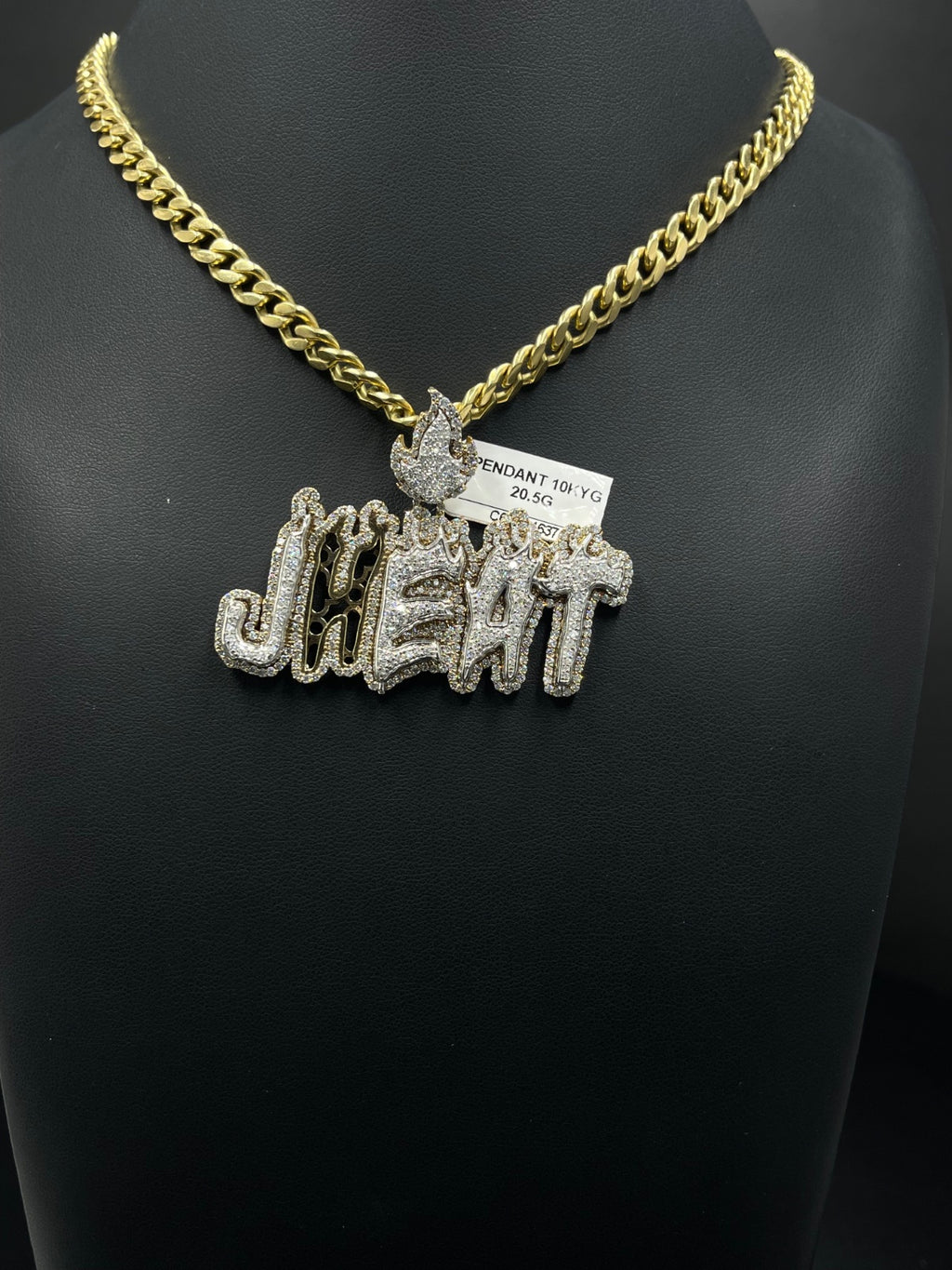 10K Gold JHEAT Name Pendant 20.5g Pavé | DD Pawn Loans