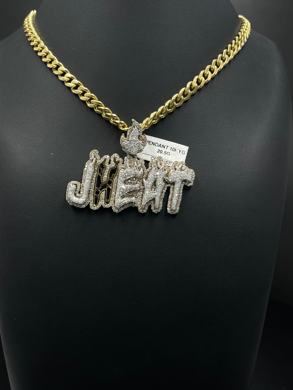 10K Gold JHEAT Name Pendant 20.5g Pavé | DD Pawn Loans