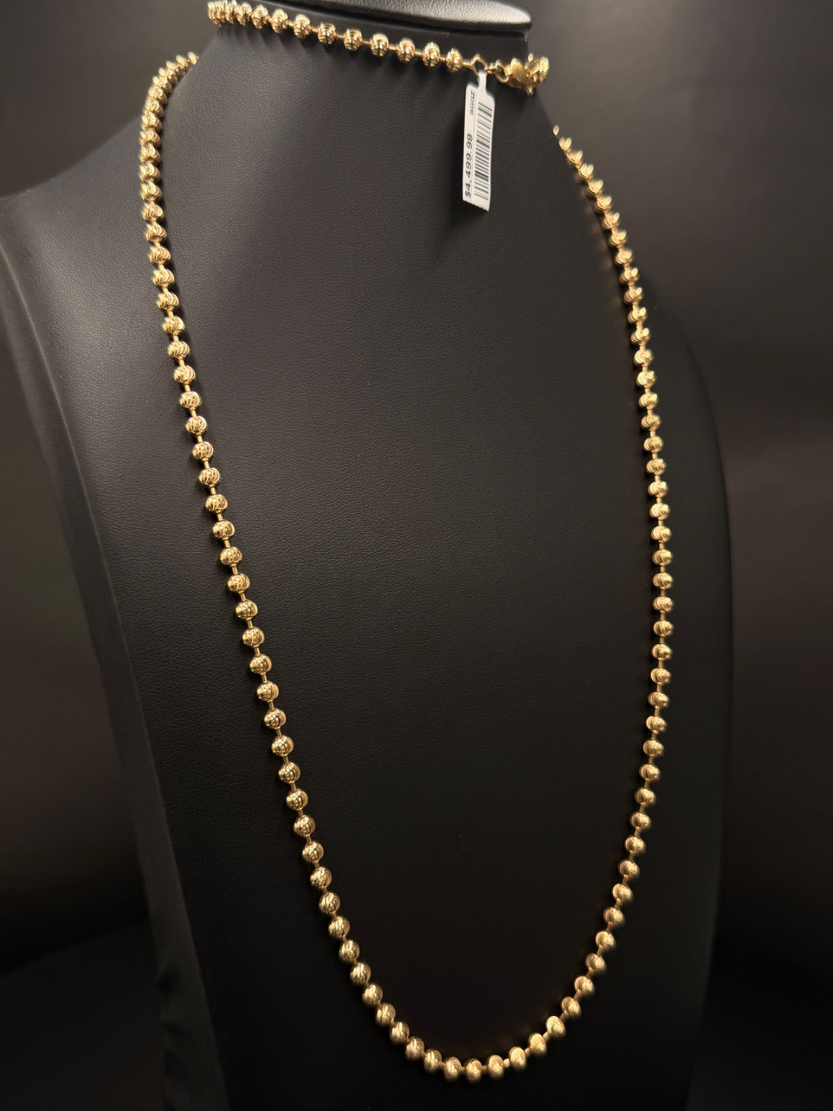14K Yellow Gold Moon-Cut Bead Chain 39.2 Grams 35 Inches 4mm — photo 3
