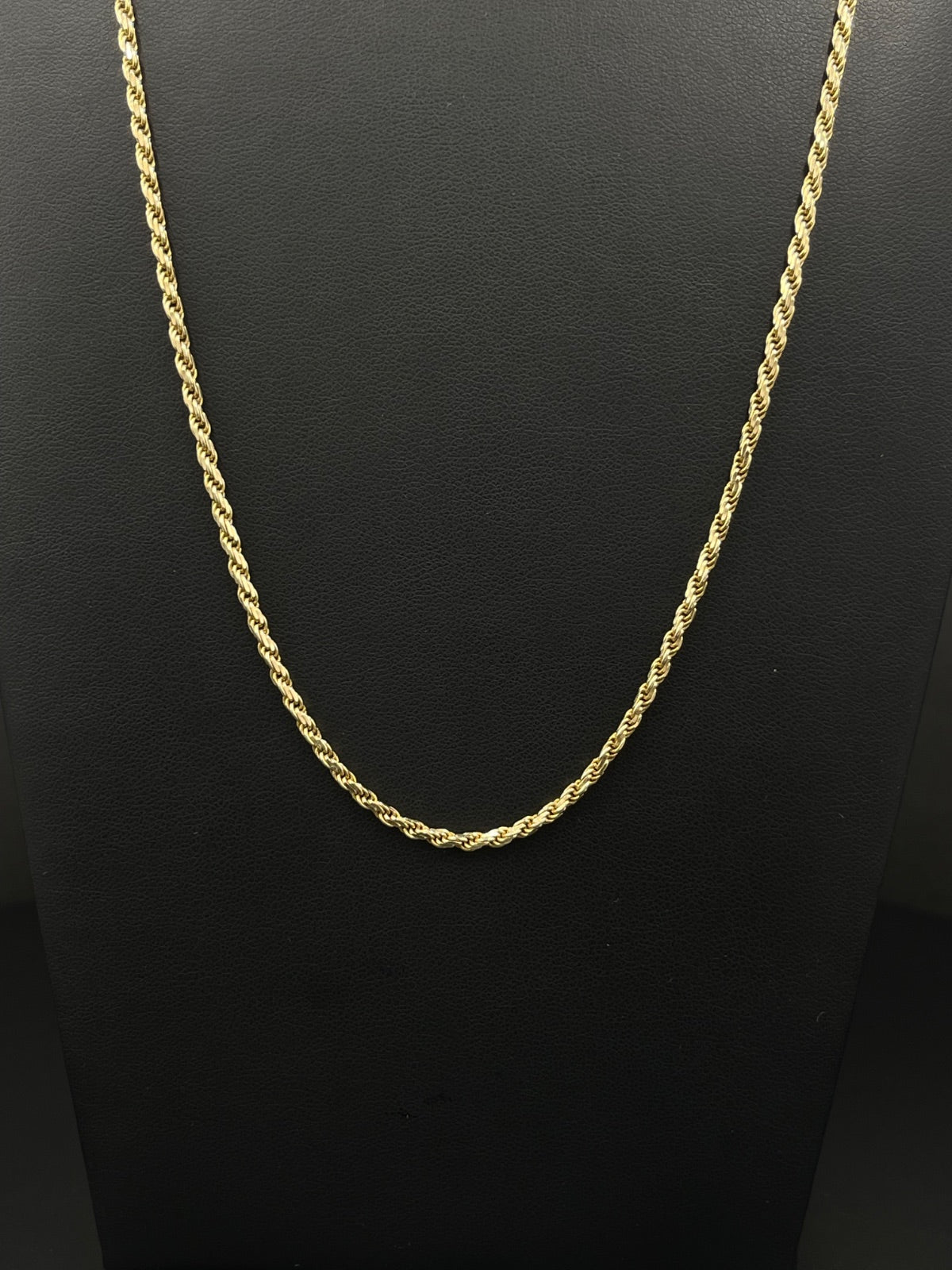 14K Gold Rope Chain Necklace 23 in 2mm