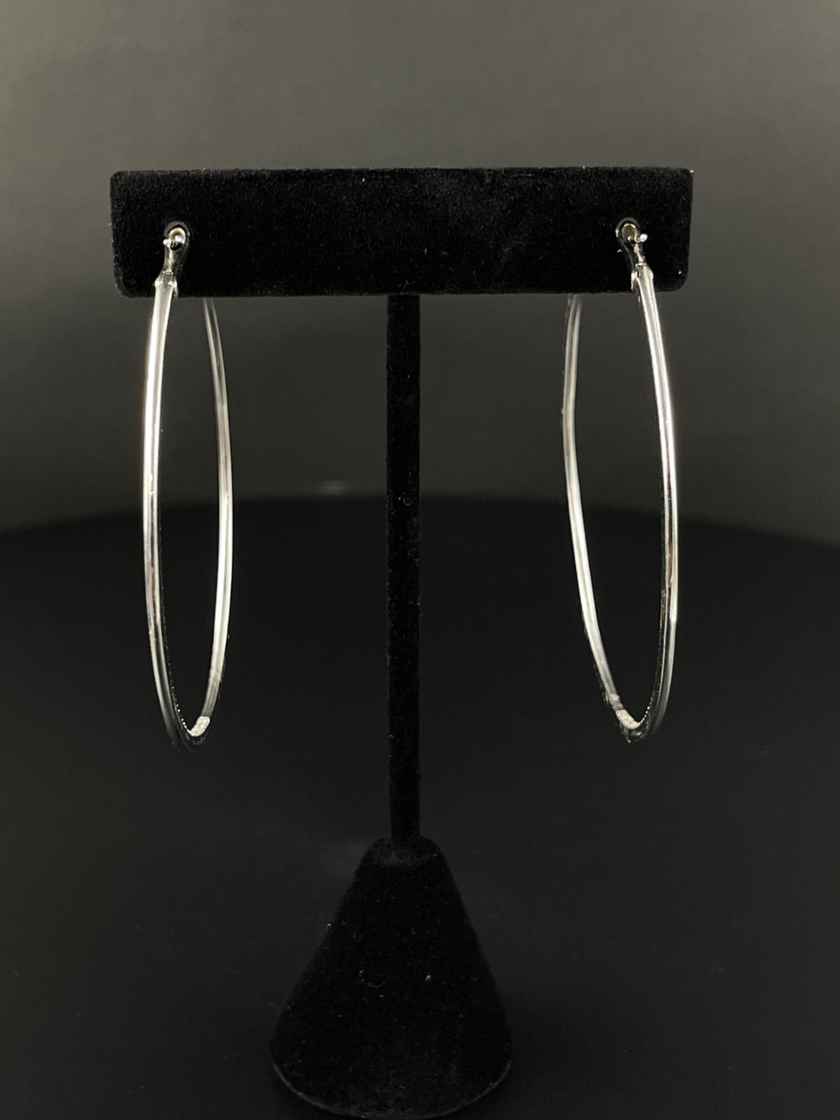 18K White Gold Diamond Hoop Earrings 13.5g