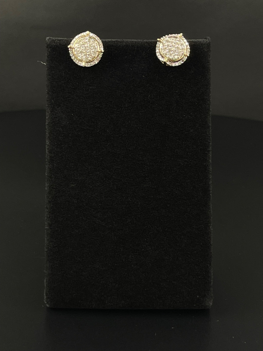 10K Gold Diamond Stud Earrings 12.67mm