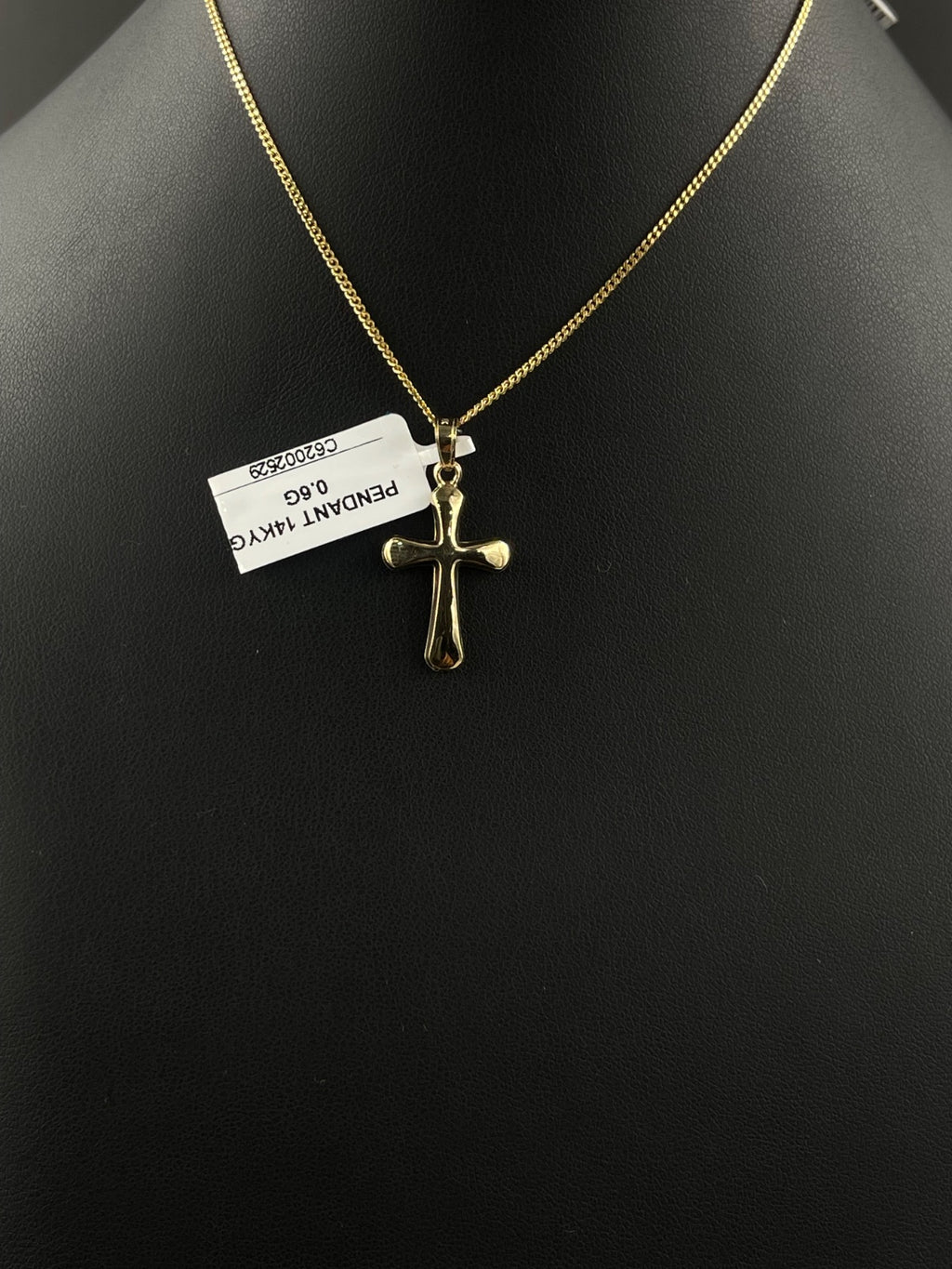 14K Gold Cross Pendant 13.74mm