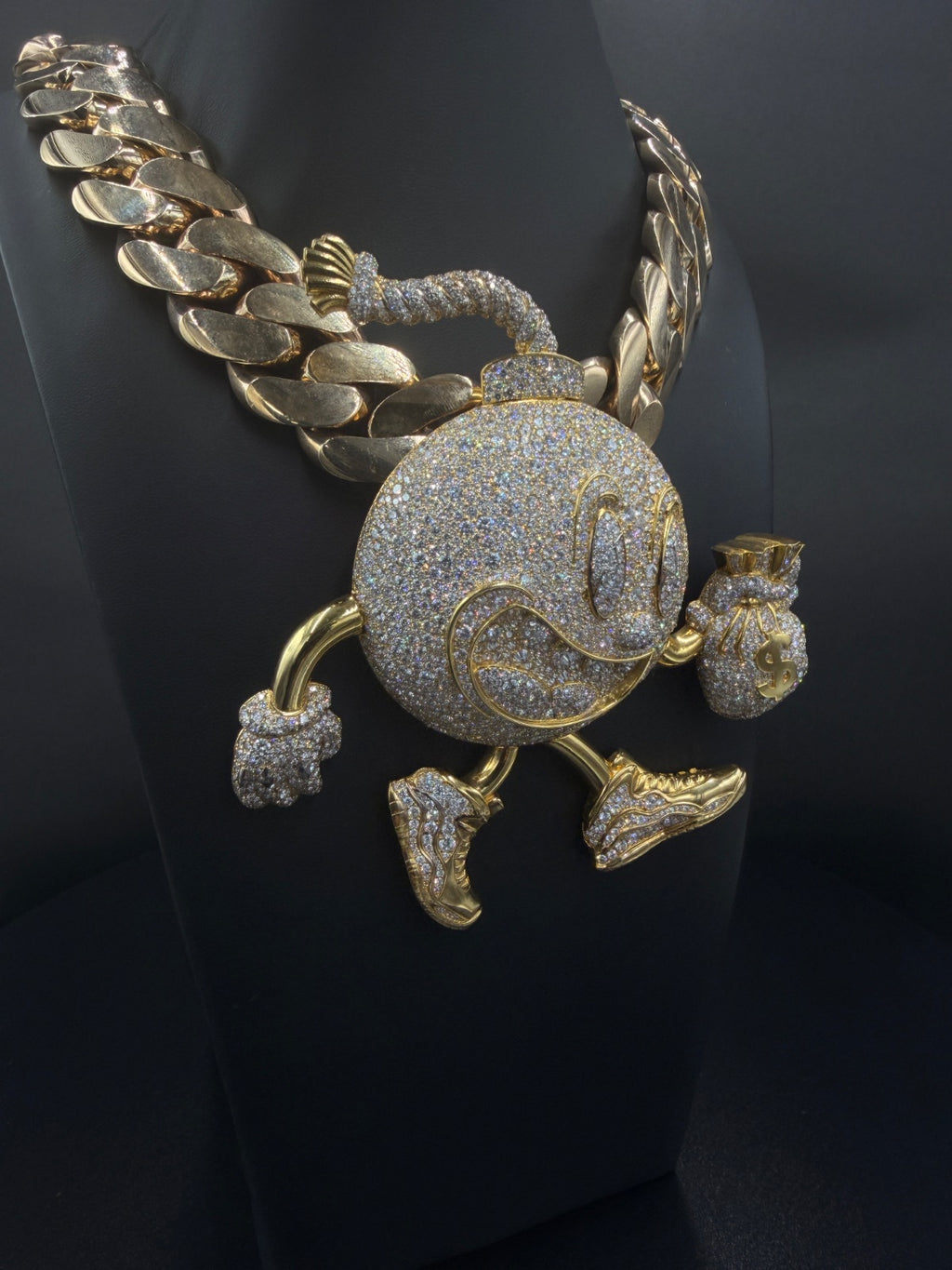 10K Gold Bomber Pendant 157g Large