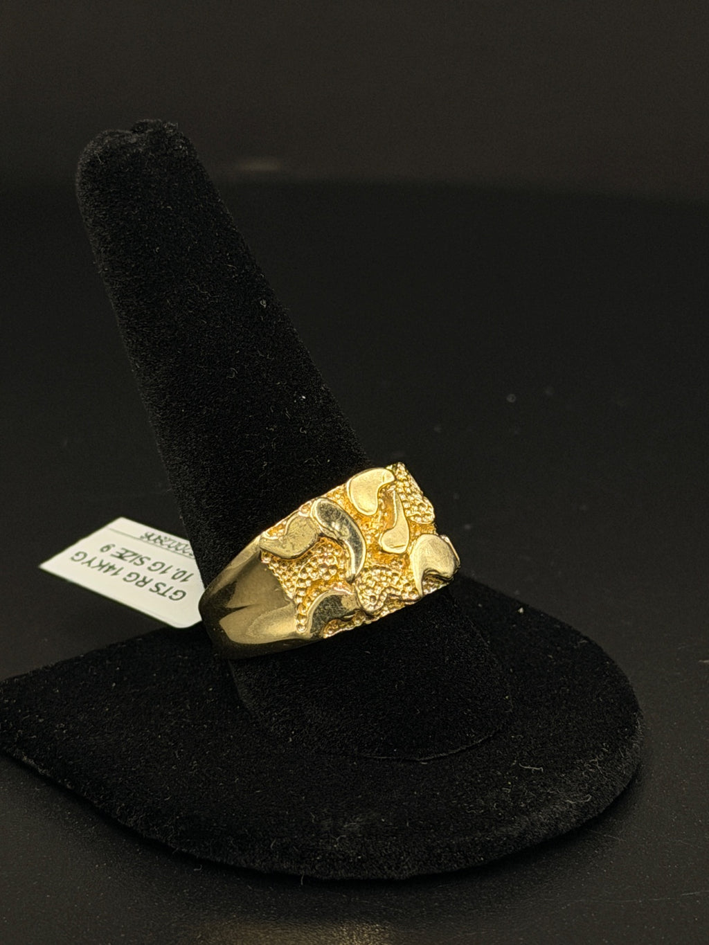 14K Gold Nugget Ring Size 9