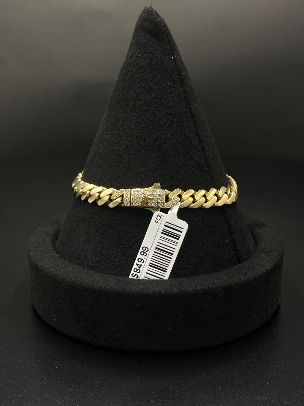 10K Gold Curb Chain Bracelet with Heart Charm 7in 6mm 10.1g — photo 3