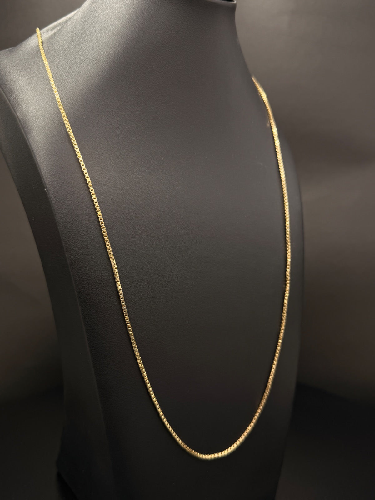 14K Yellow Gold Box Link Chain Necklace 27" 1.5mm 4.7g