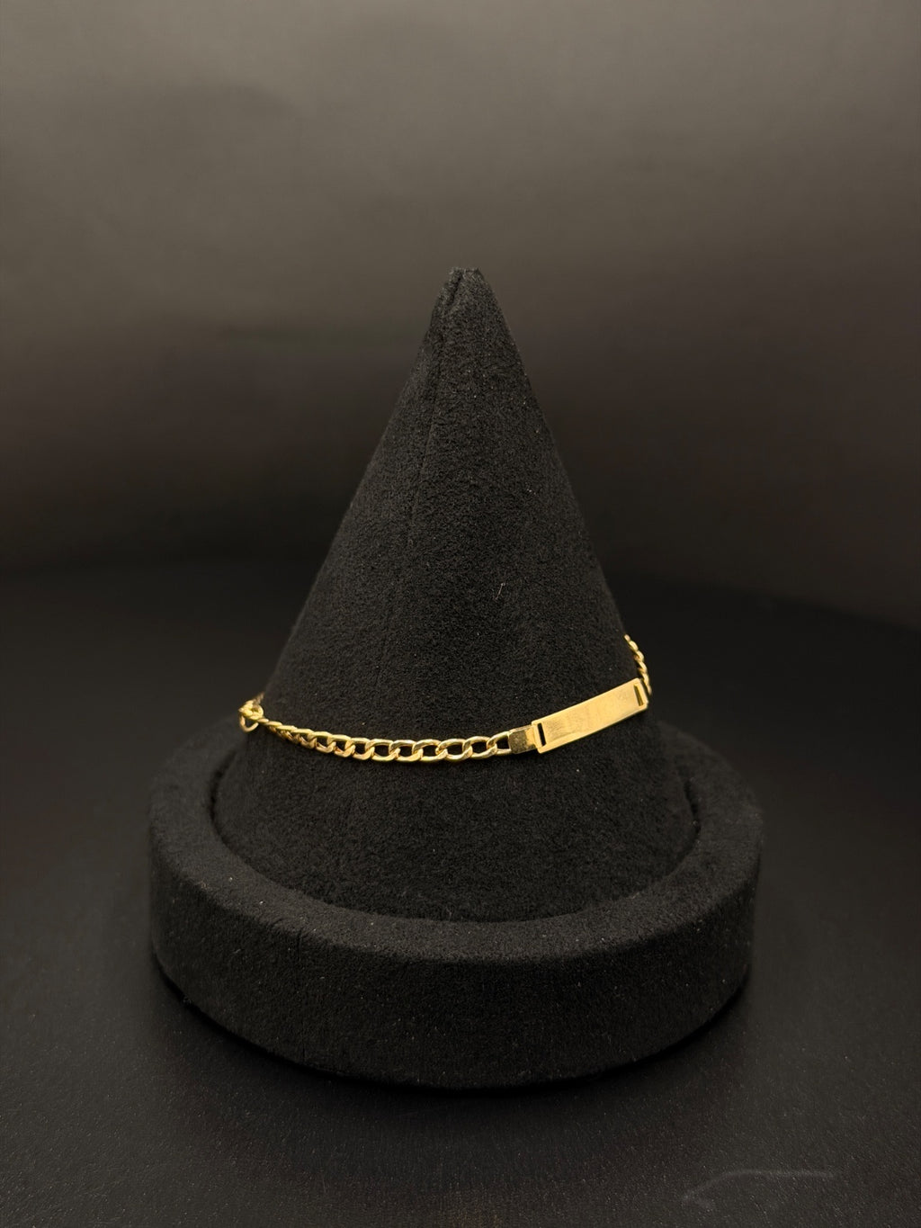 14K Yellow Gold Curb Link ID Bracelet 2.1 Grams — photo 3