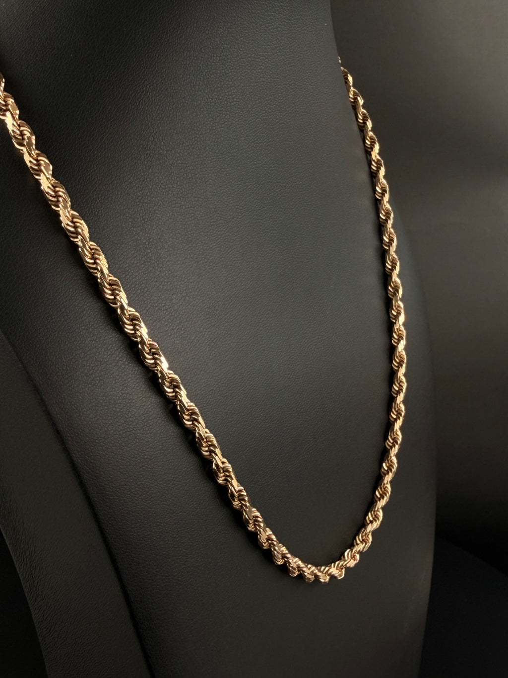 10K Gold Rope Chain Necklace 19 in 4.5mm